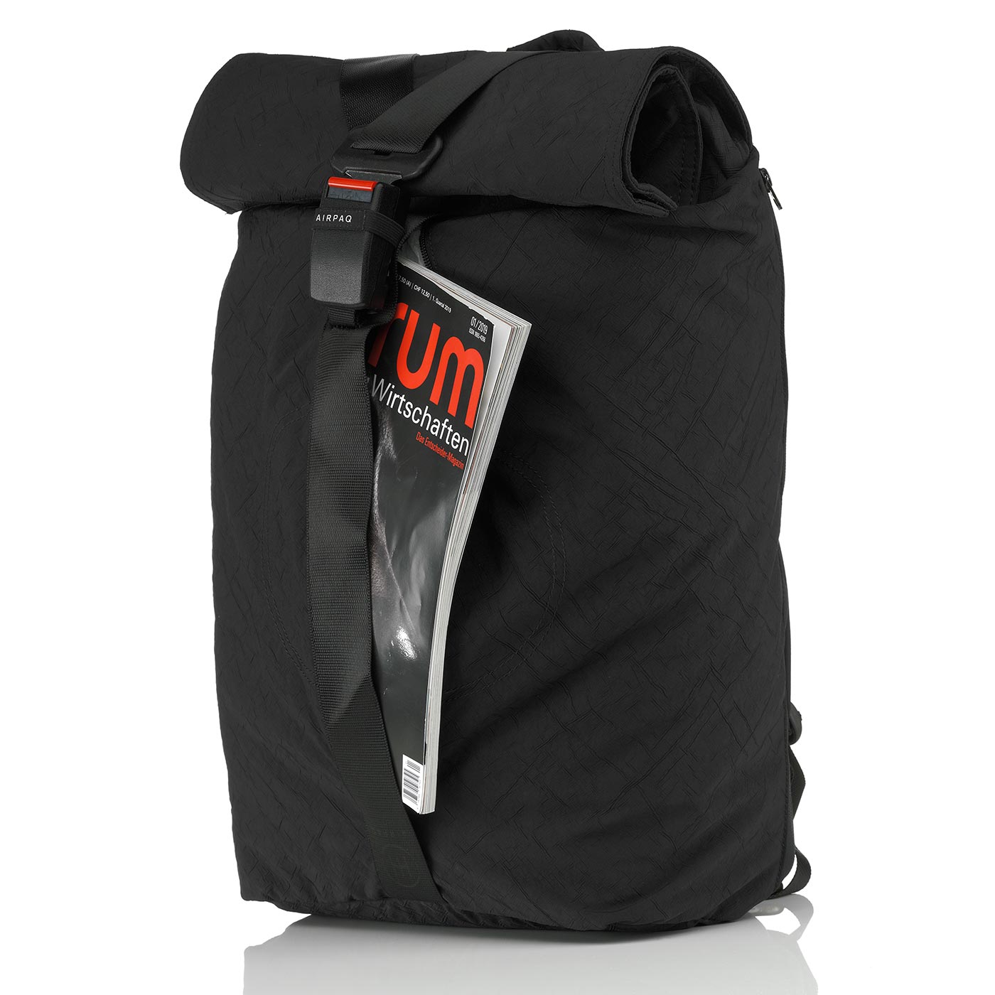 Airpaq BIQ Rolltop-Rucksack XL mit Laptopfach Schwarz