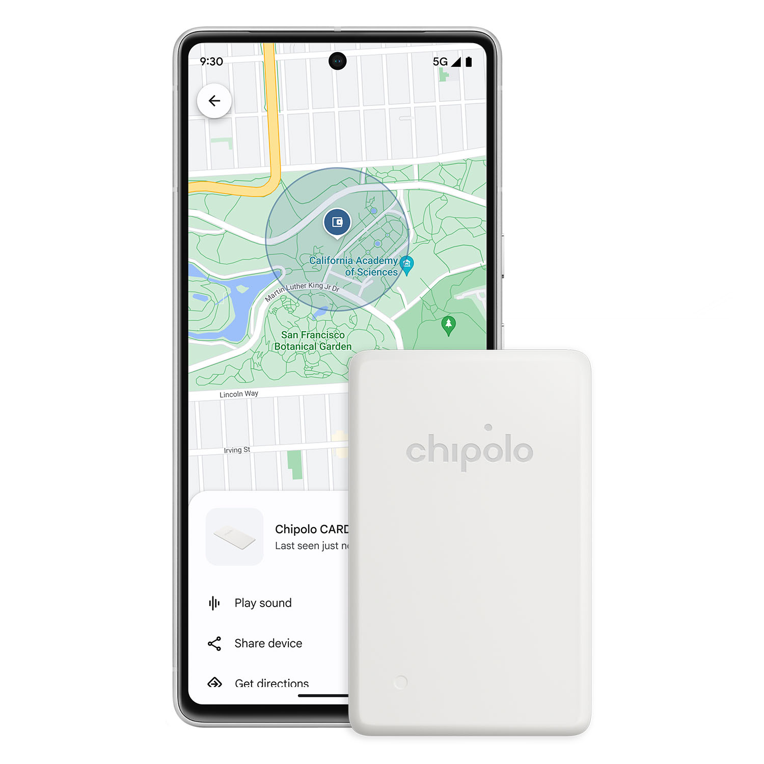 Chipolo CARD Point -- Funktioniert mit der “Mein Gerät finden” von Google-App Off white