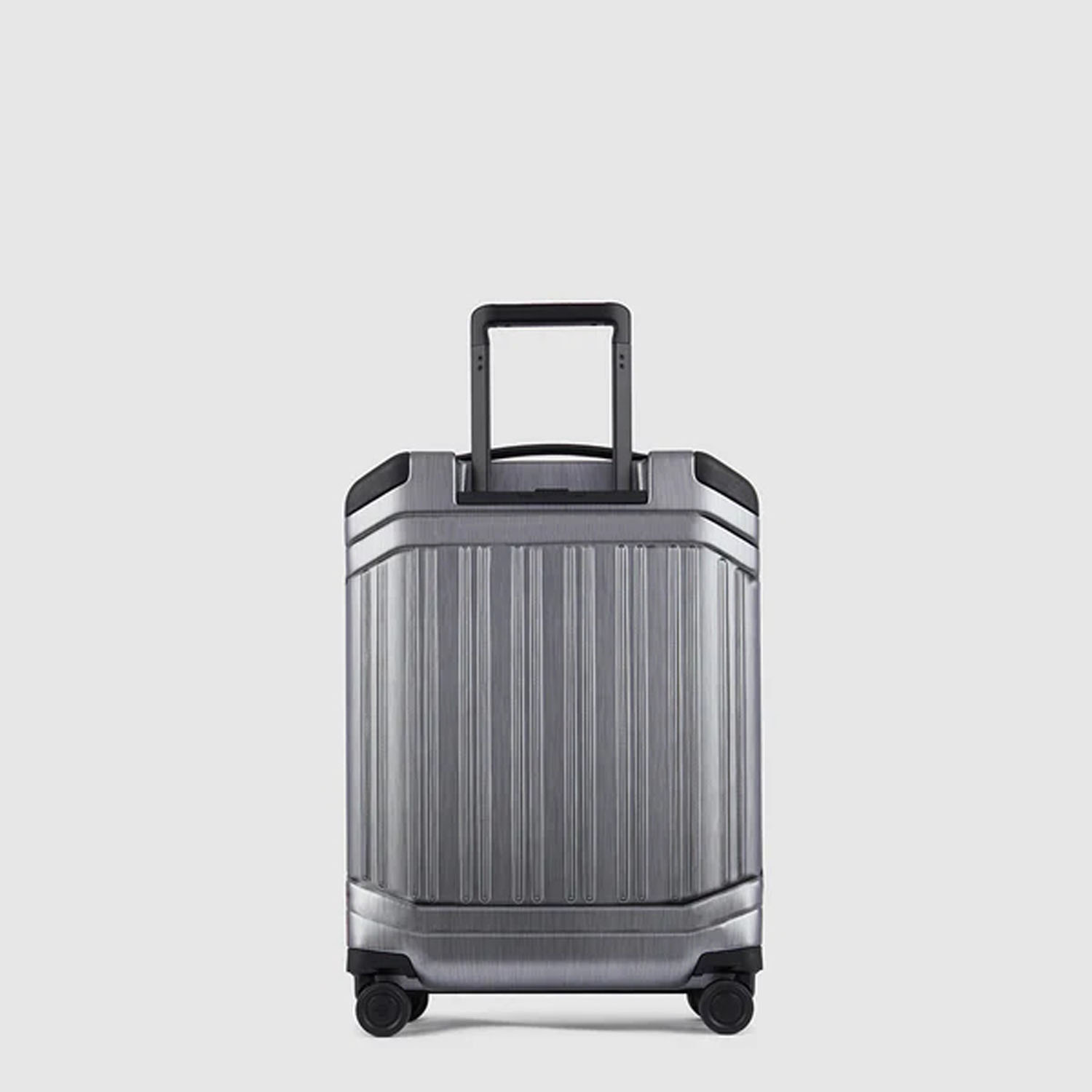 Piquadro PQ Light Premium 4-Rollen Laptop-Trolley, Koffer in Handgepäckgröße Grau/Schwarz