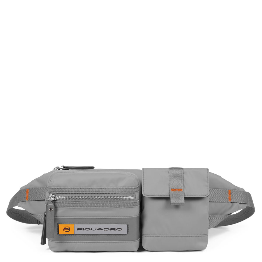 Piquadro PQ-Bios Gürteltasche mit ausnehmbarem Utility-Taschen hellgrau Piquadro PQ-Bios Gürteltasche mit ausnehmbarem Utility-Taschen hellgrau