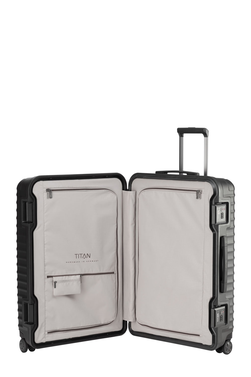 TITAN Litron Frame 4-Rollen Trolley L 75cm + Gratis Hotelgutschein Schwarz TITAN Litron Frame 4-Rollen Trolley L 75cm + Gratis Hotelgutschein Schwarz