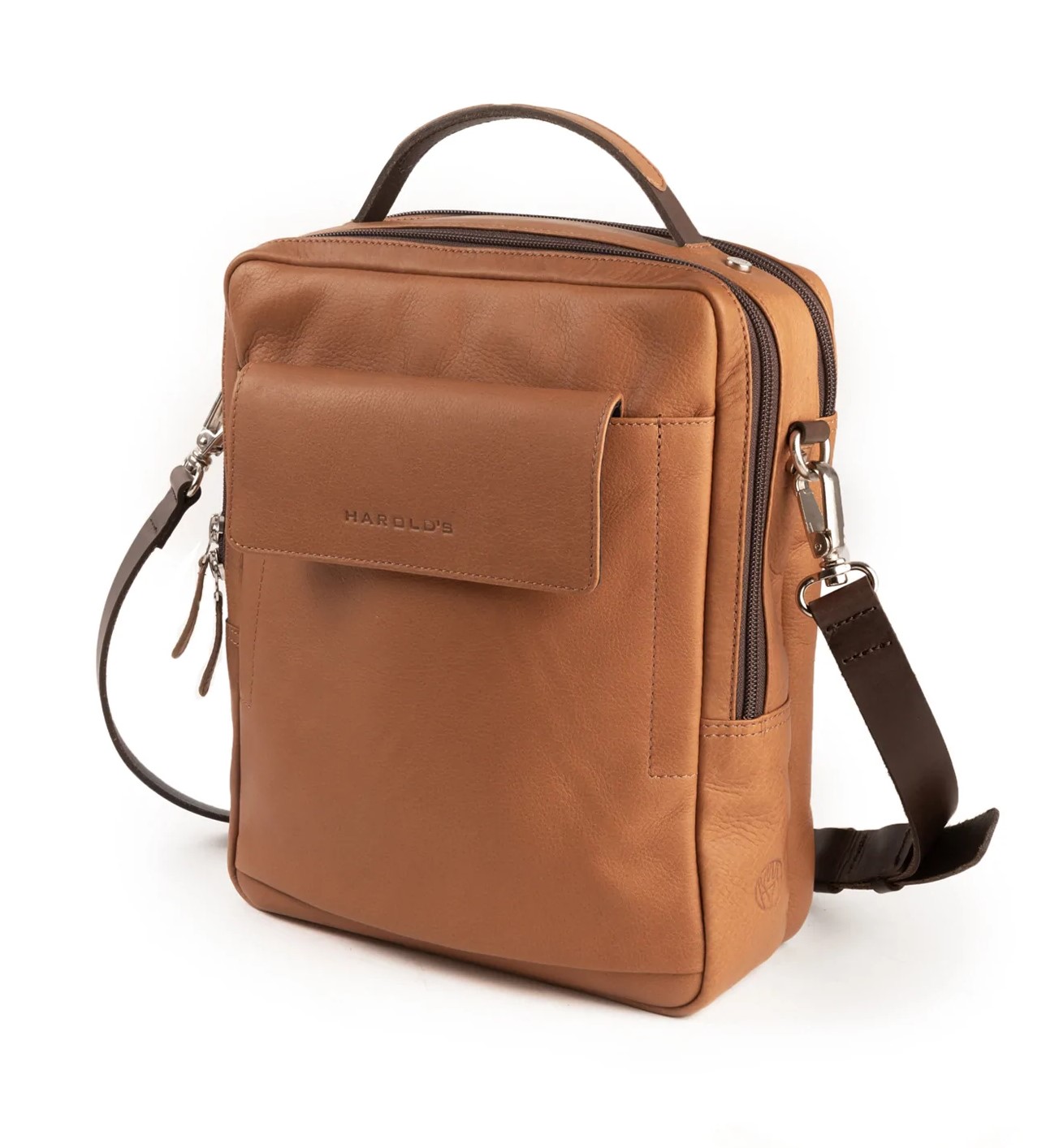 Harold's Country Accessories große Umhängetasche mit Griff cognac