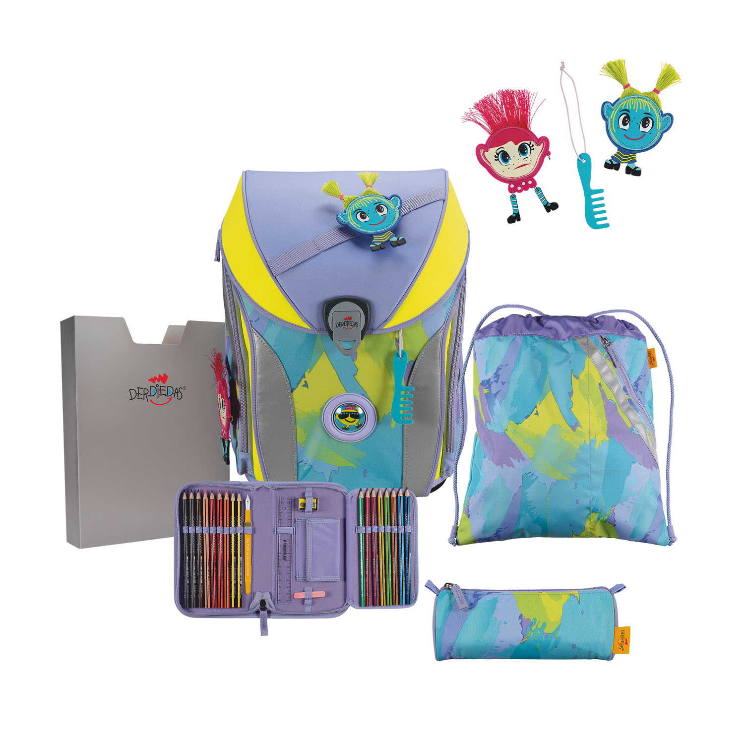 DerDieDas ErgoFlex MAX Schulrucksack-Set 5-teilig mit Sportbeutel Hippie Hair DerDieDas ErgoFlex MAX Schulrucksack-Set 5-teilig mit Sportbeutel Hippie Hair