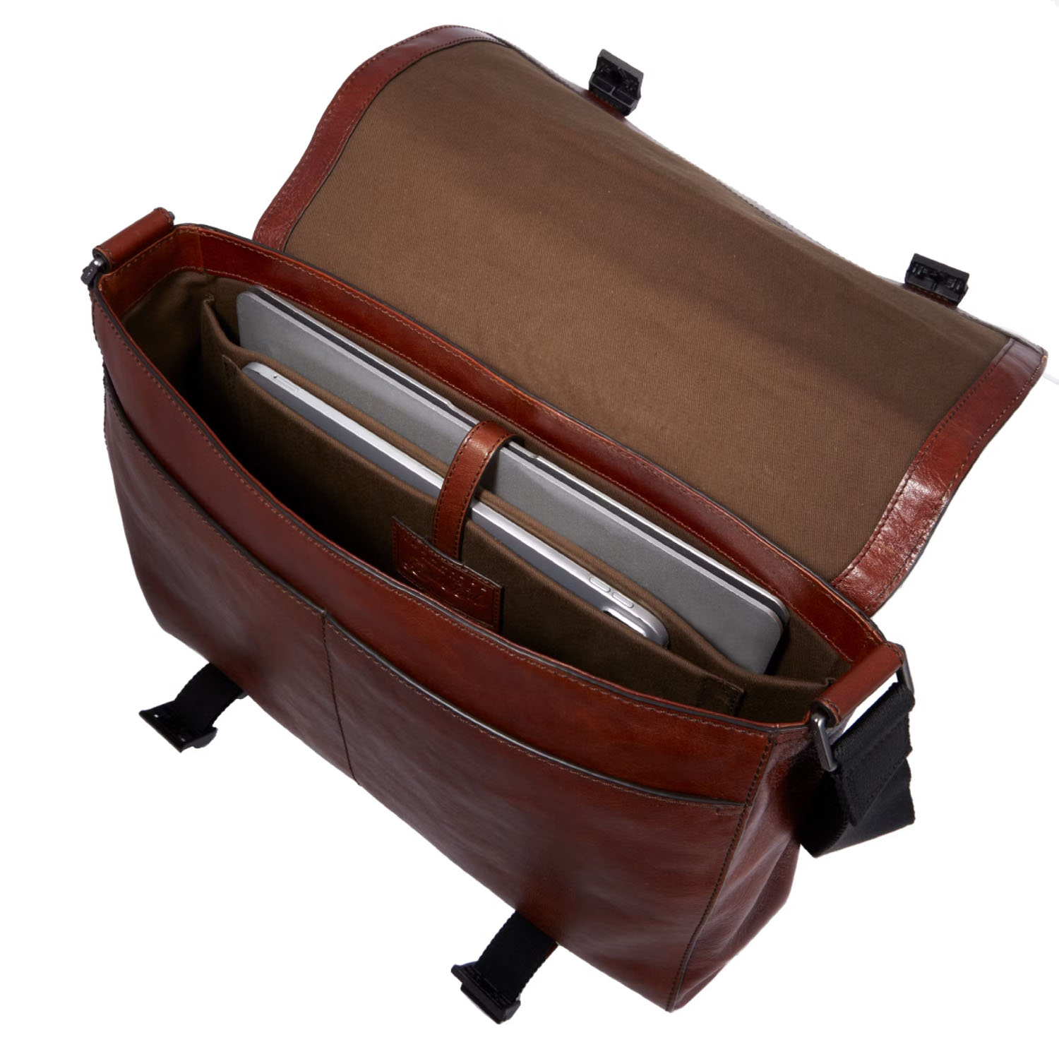 The Bridge Damiano Leder-Kuriertasche -053423EX Braun/Ruthenium Dunkel The Bridge Damiano Leder-Kuriertasche -053423EX Braun/Ruthenium Dunkel