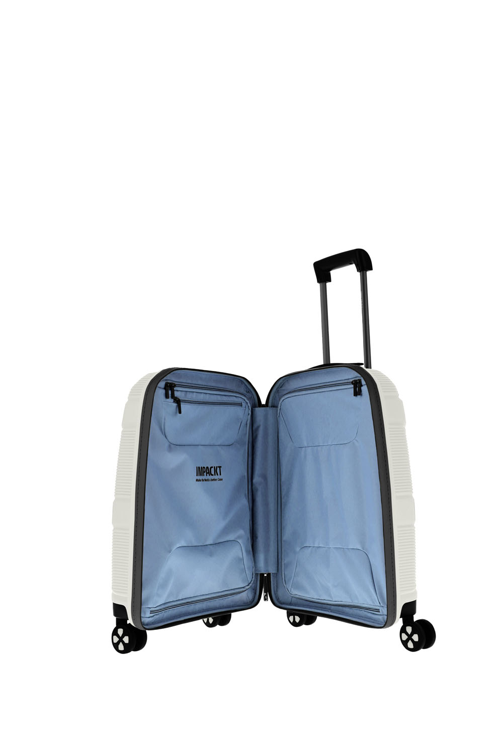 IMPACKT IP1 Koffer S, 4-Rollen mit USB-Port Polar white