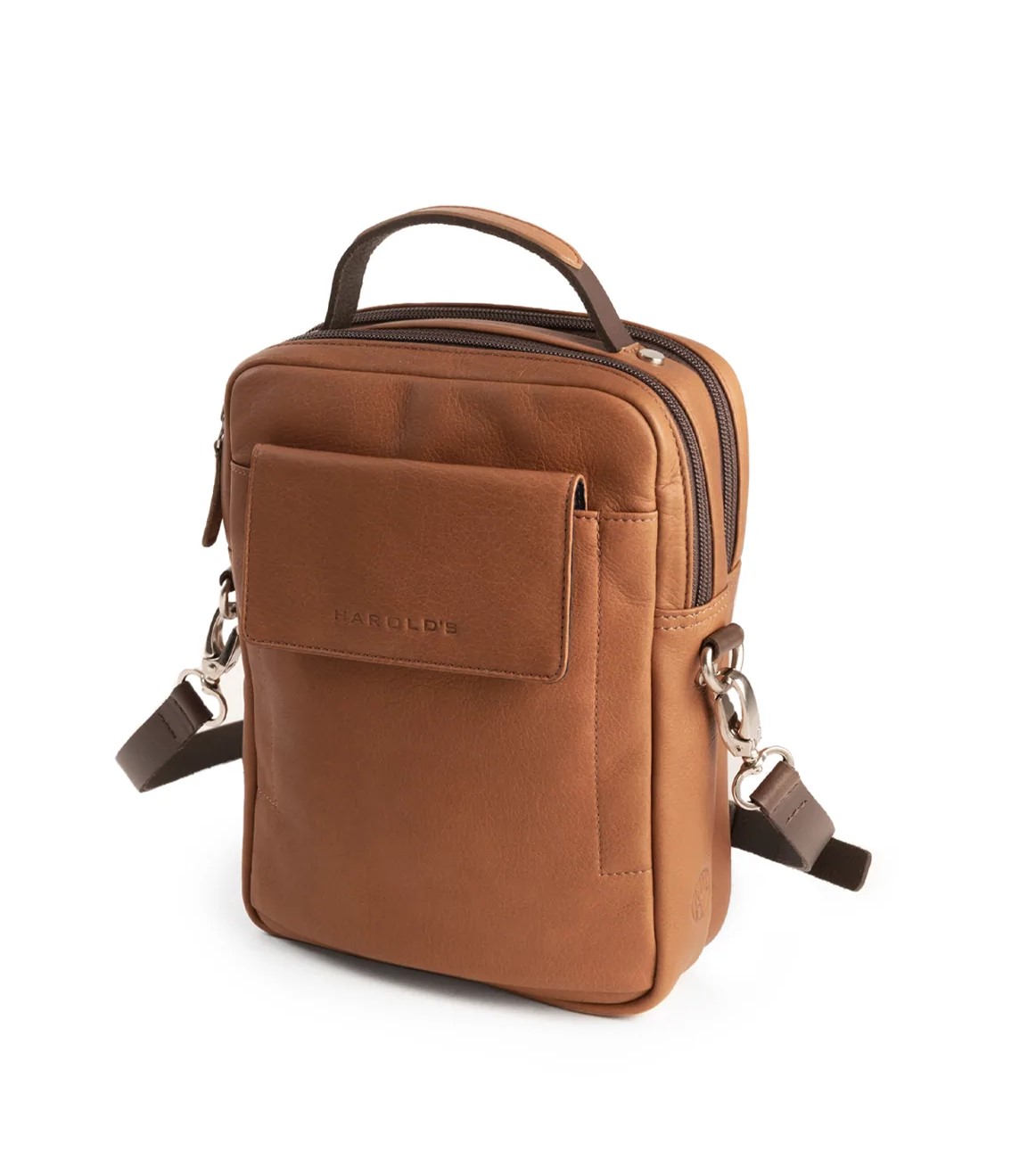 Harold's Country Accessories kleine Umhängetasche mit Griff cognac