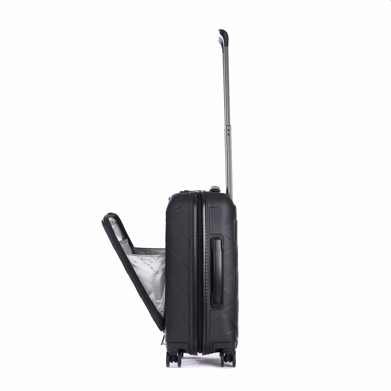 Stratic Leather & More Trolley S mit Vortasche, 4-Rollen Mattblack Stratic Leather & More Trolley S mit Vortasche, 4-Rollen Mattblack