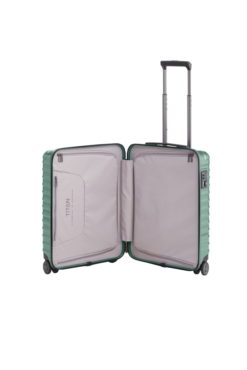 TITAN Litron 4-Rollen Kabinentrolley + Beauty Case + Gratis Hotelgutschein Traubengrün TITAN Litron 4-Rollen Kabinentrolley + Beauty Case + Gratis Hotelgutschein Traubengrün
