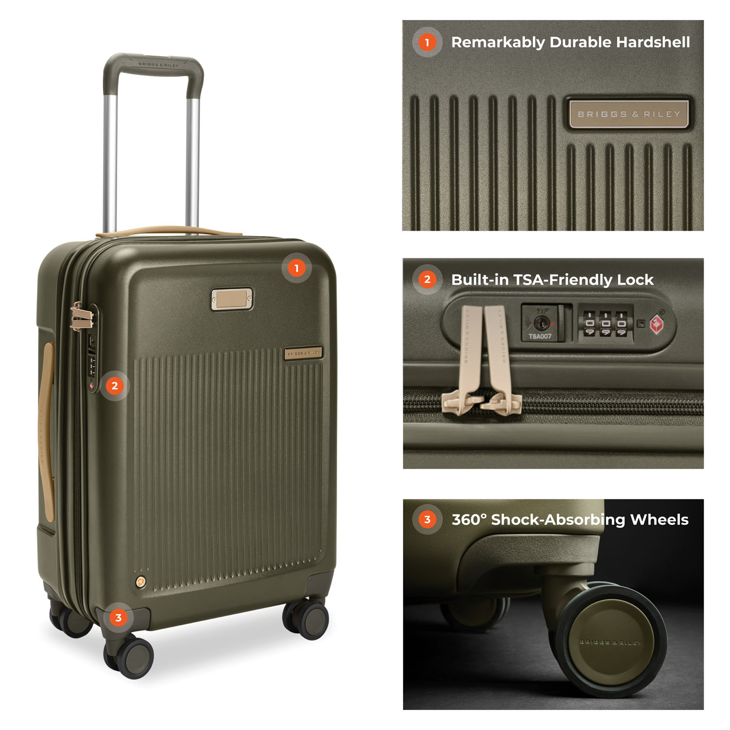 Briggs & Riley Sympatico 3.0 Global 53cm Carry-On Expandable Spinner Olive Briggs & Riley Sympatico 3.0 Global 53cm Carry-On Expandable Spinner Olive