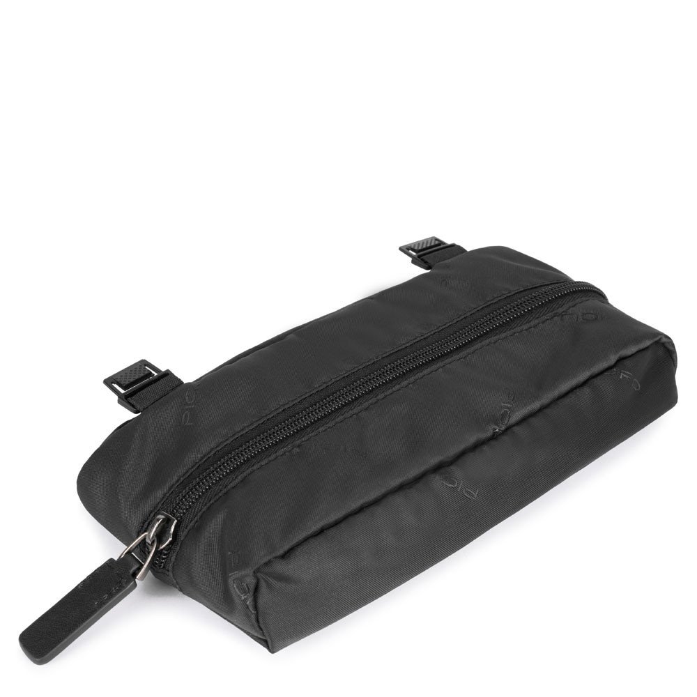 Piquadro Macbeth Laptoprucksack 14" aus Leder und mit recyceltem Stoff Schwarz Piquadro Macbeth Laptoprucksack 14" aus Leder und mit recyceltem Stoff Schwarz