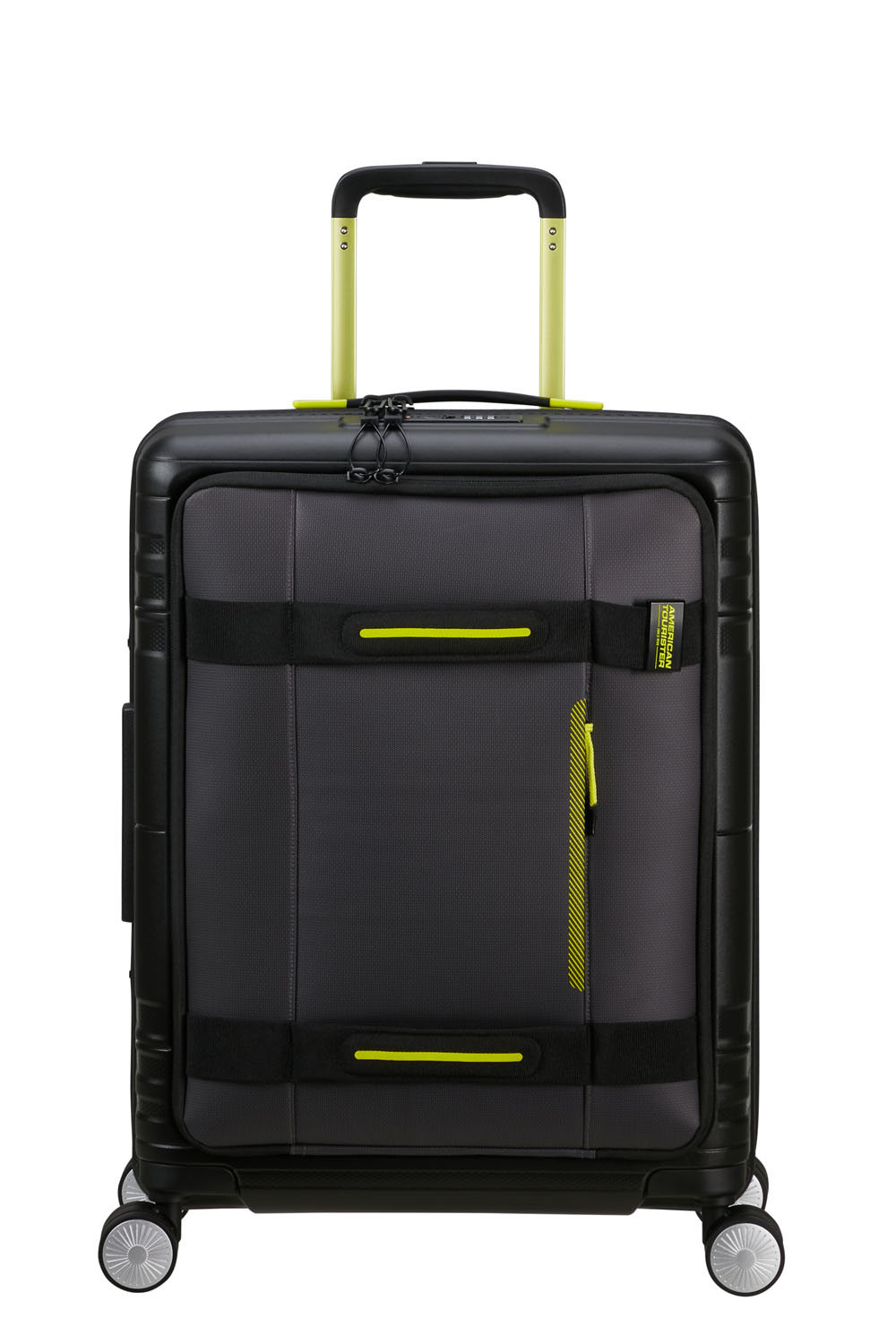 American Tourister HELLO CABIN Spinner 55/20 Exp COATED Black/Lime American Tourister HELLO CABIN Spinner 55/20 Exp COATED Black/Lime