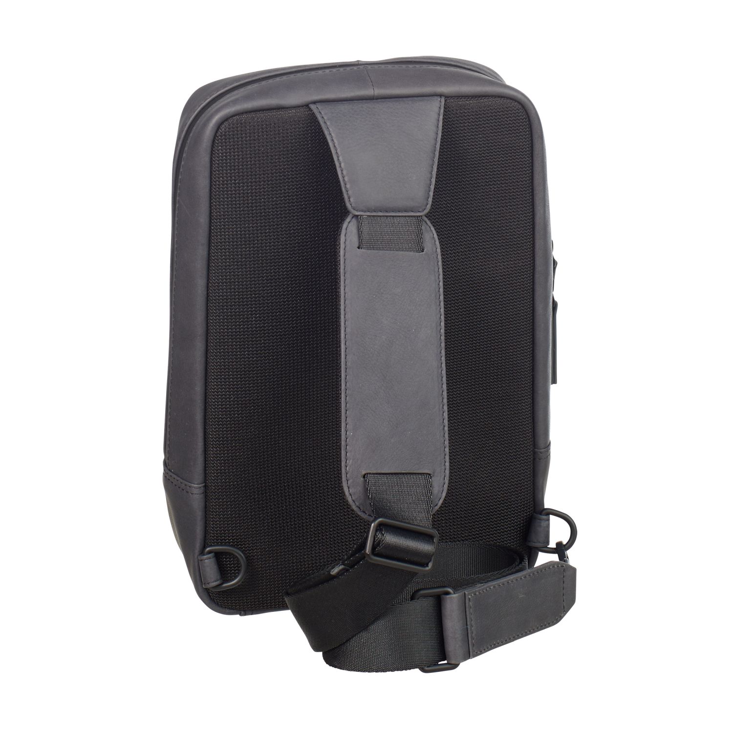 Leonhard Heyden Den Haag Leder-Crossbag Grau