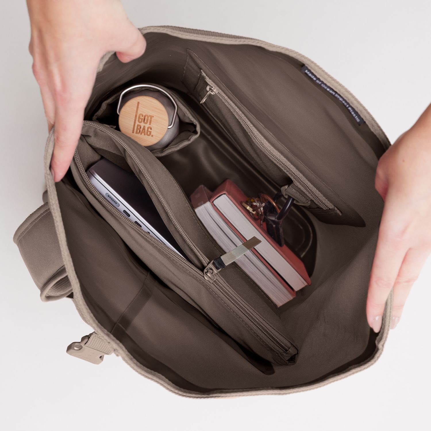 GOT BAG Rolltop 2.0 Rucksack monochrome oyster