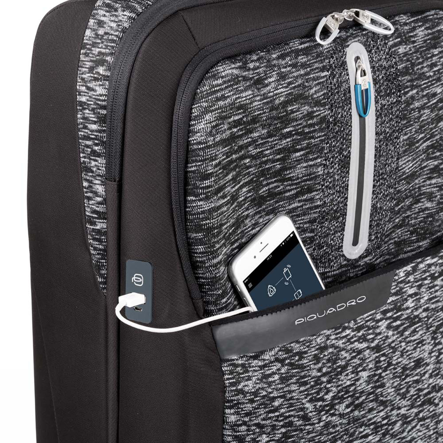 Piquadro BagMotic Laptop Kabinentrolley mit USB-Anschluss Schwarz Piquadro BagMotic Laptop Kabinentrolley mit USB-Anschluss Schwarz