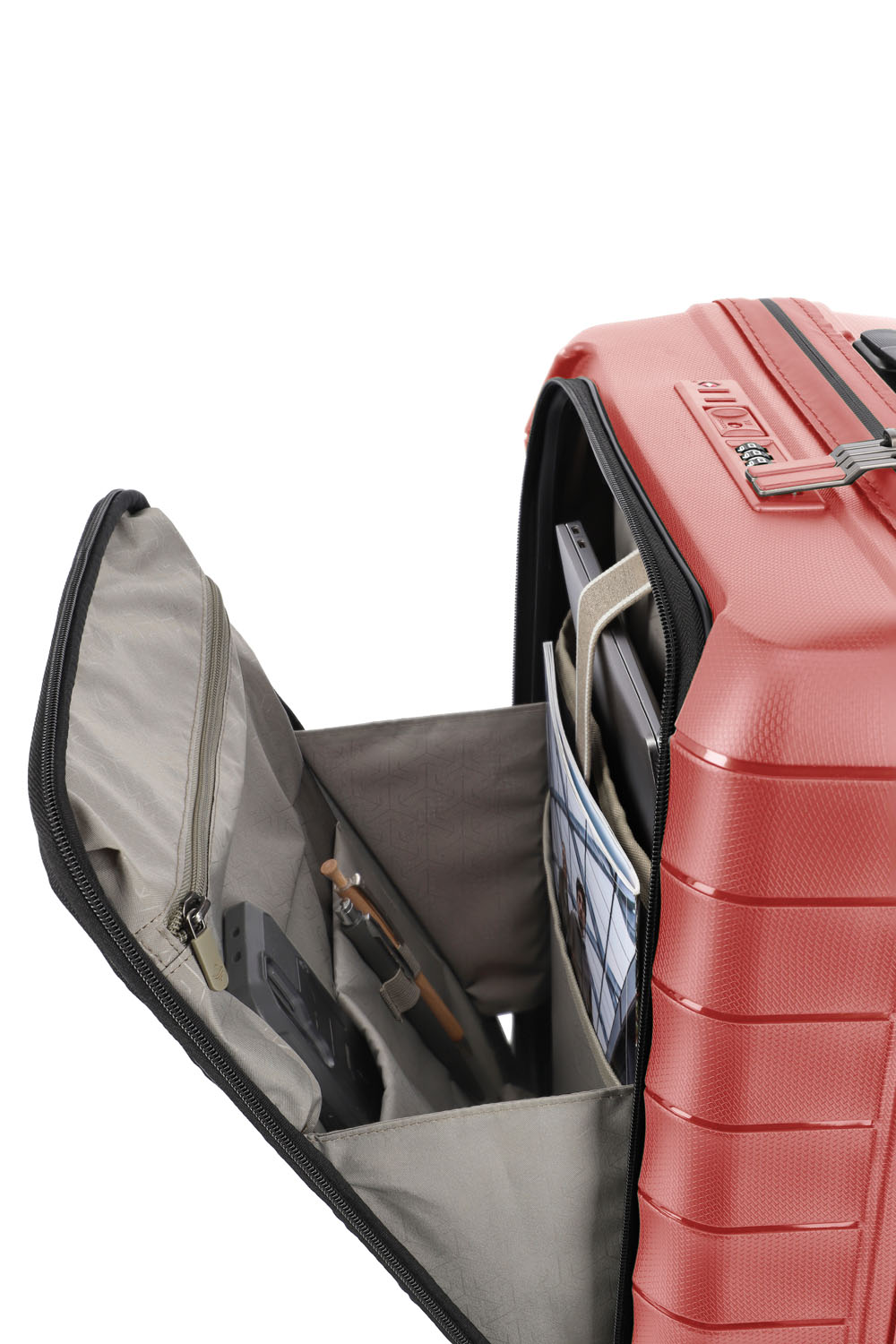 Travelite Mooby Trolley S mit Vortasche, 4-Rollen Rot