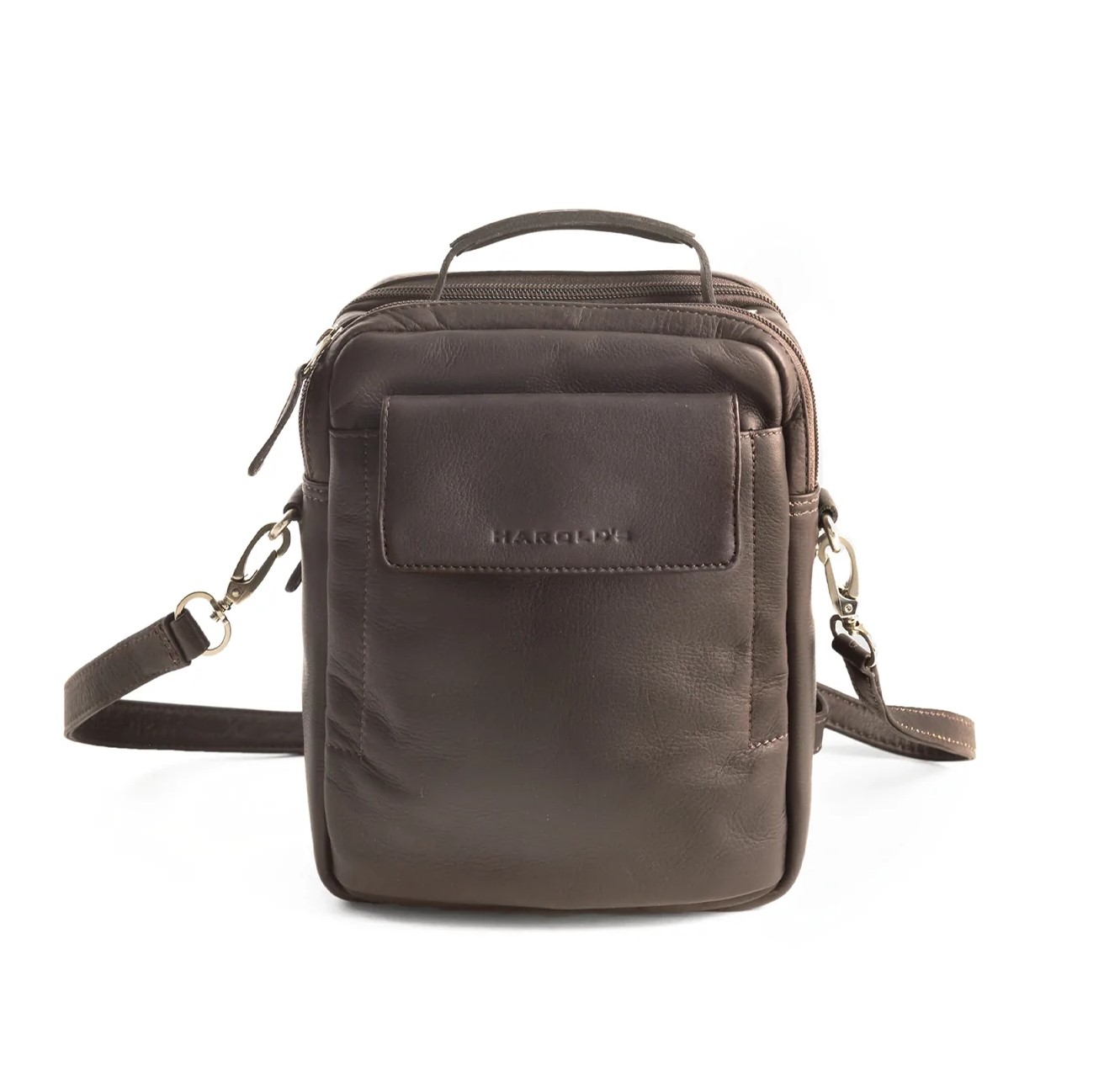 Harold's Country Accessories kleine Umhängetasche mit Griff braun