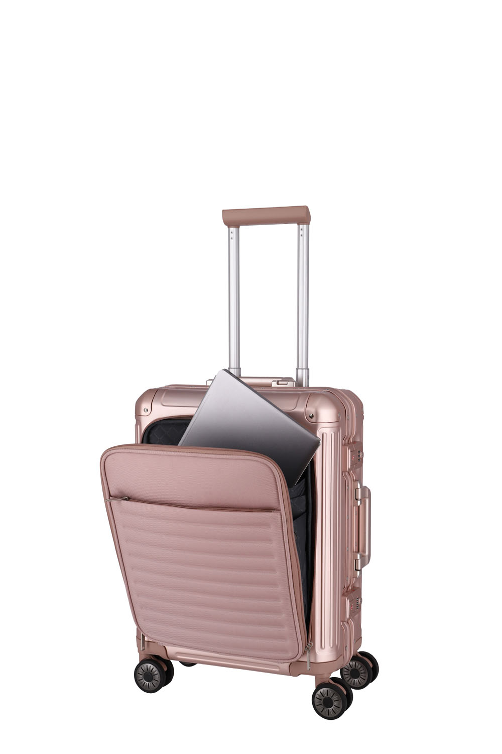 Travelite Next Trolley S 4-Rad mit Vortasche Rosé