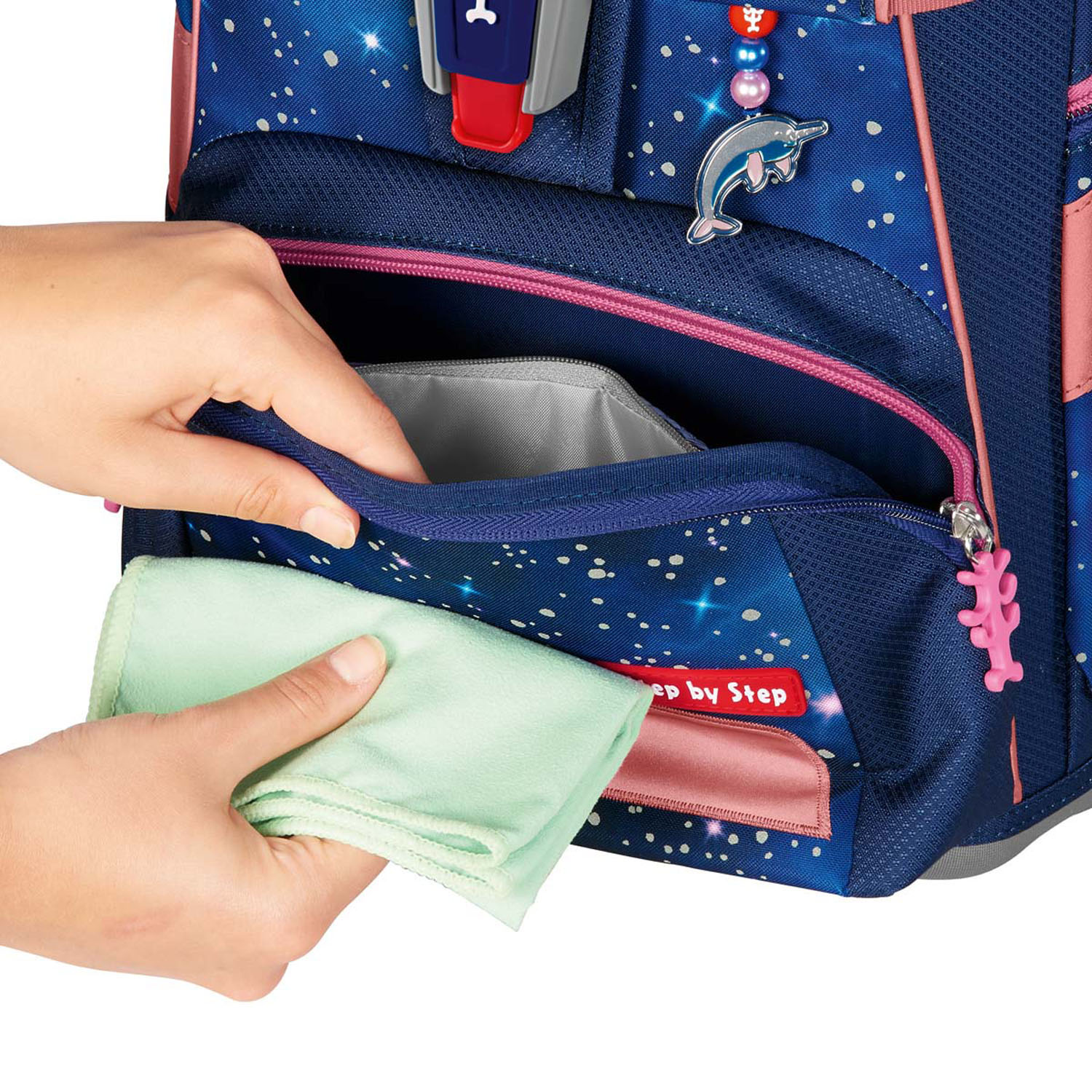 Step by Step SPACE REFLECT Schulranzen-Set, 5-teilig Star Seahorse Zoe