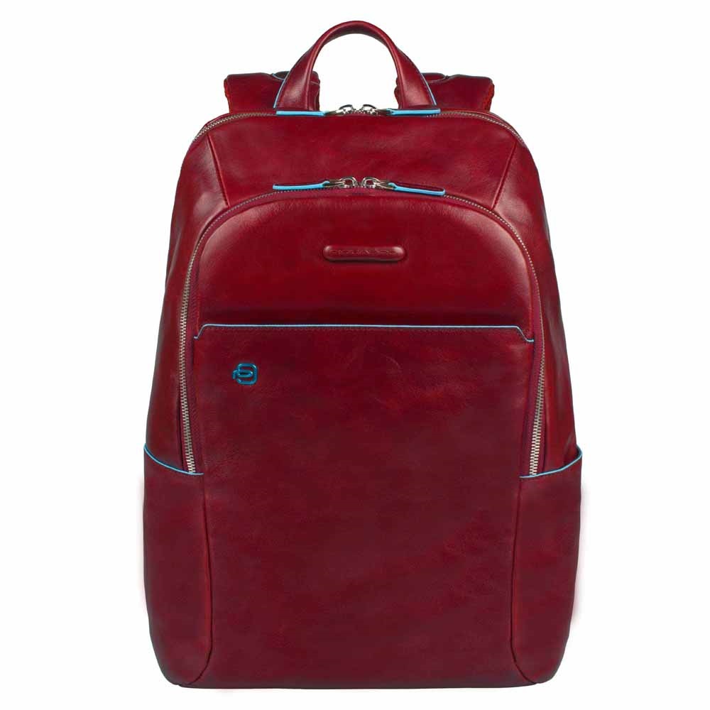 Piquadro Blue Square Kleiner Laptoprucksack 14" mit iPad®-Fach Rot