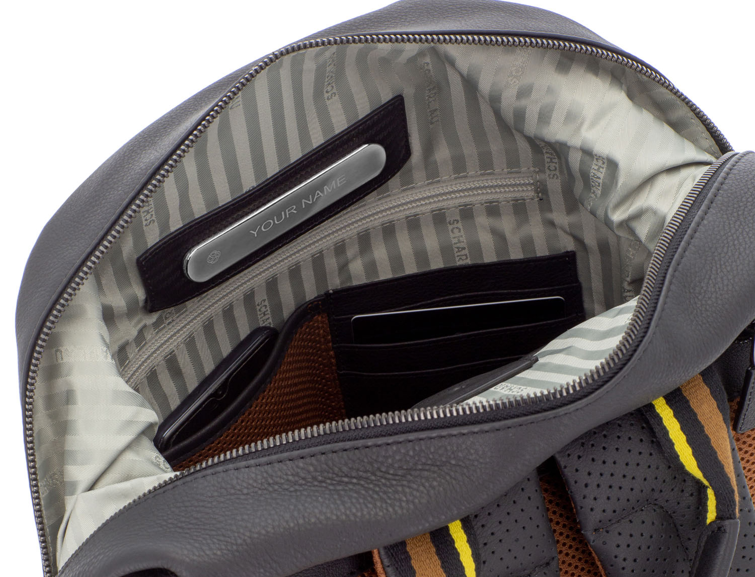 SCHARLAU Slackline BLONDIN Leder-Rucksack für 15,6" Laptopfach Black