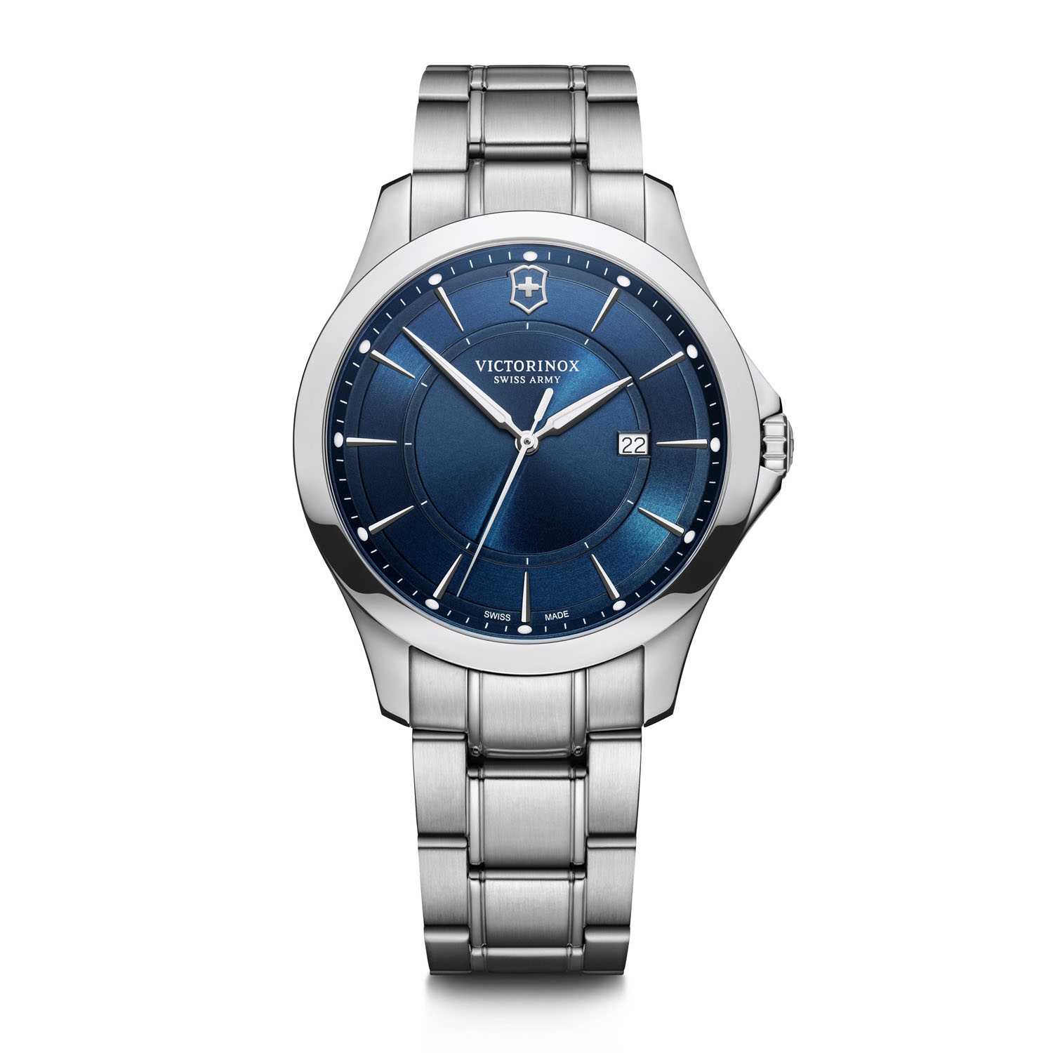Victorinox Alliance Herrenuhr und Schweizer Taschenmesser im Set blau/silber