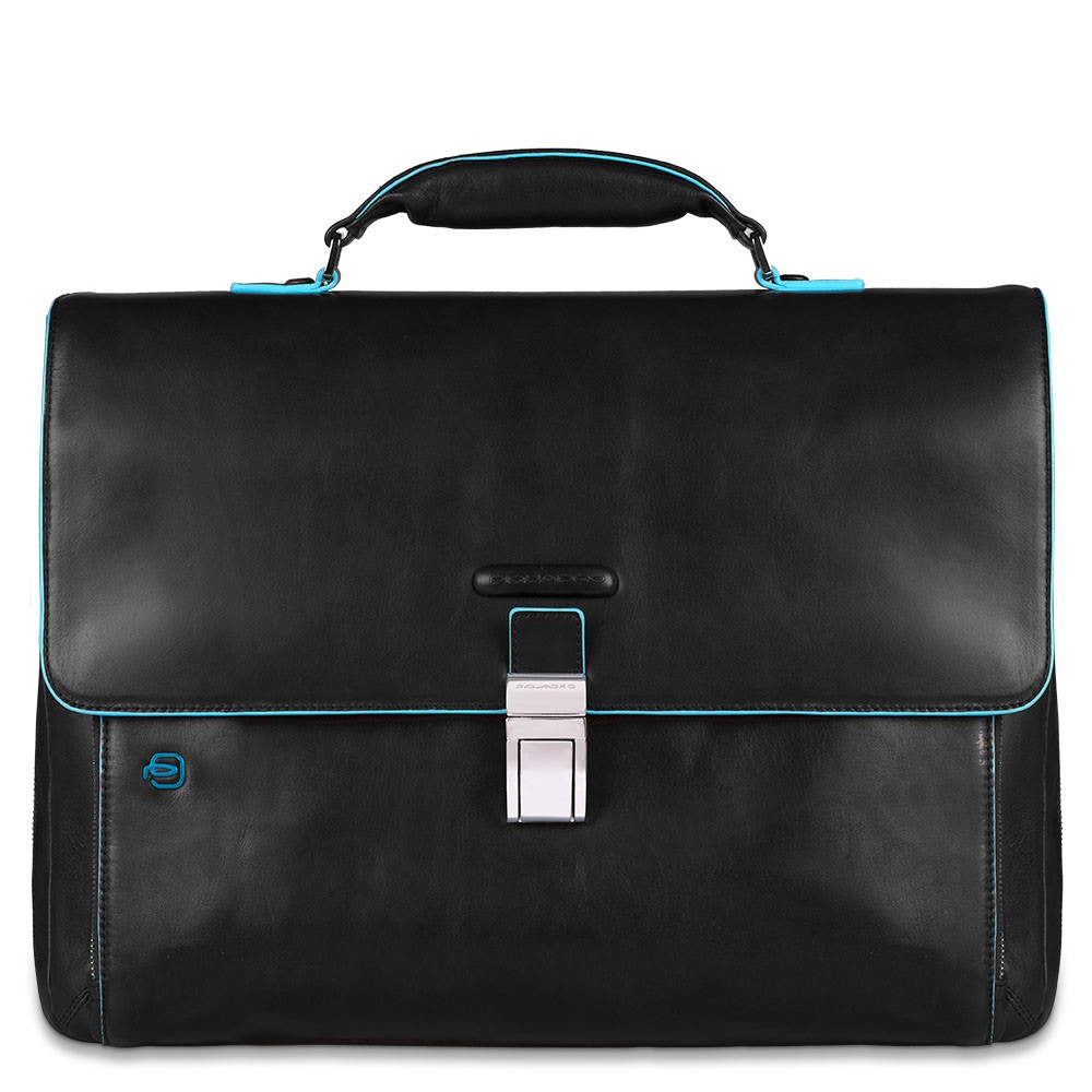 Piquadro Blue Square Erweiterbare Laptoptasche 15" mit Tabletfach Schwarz