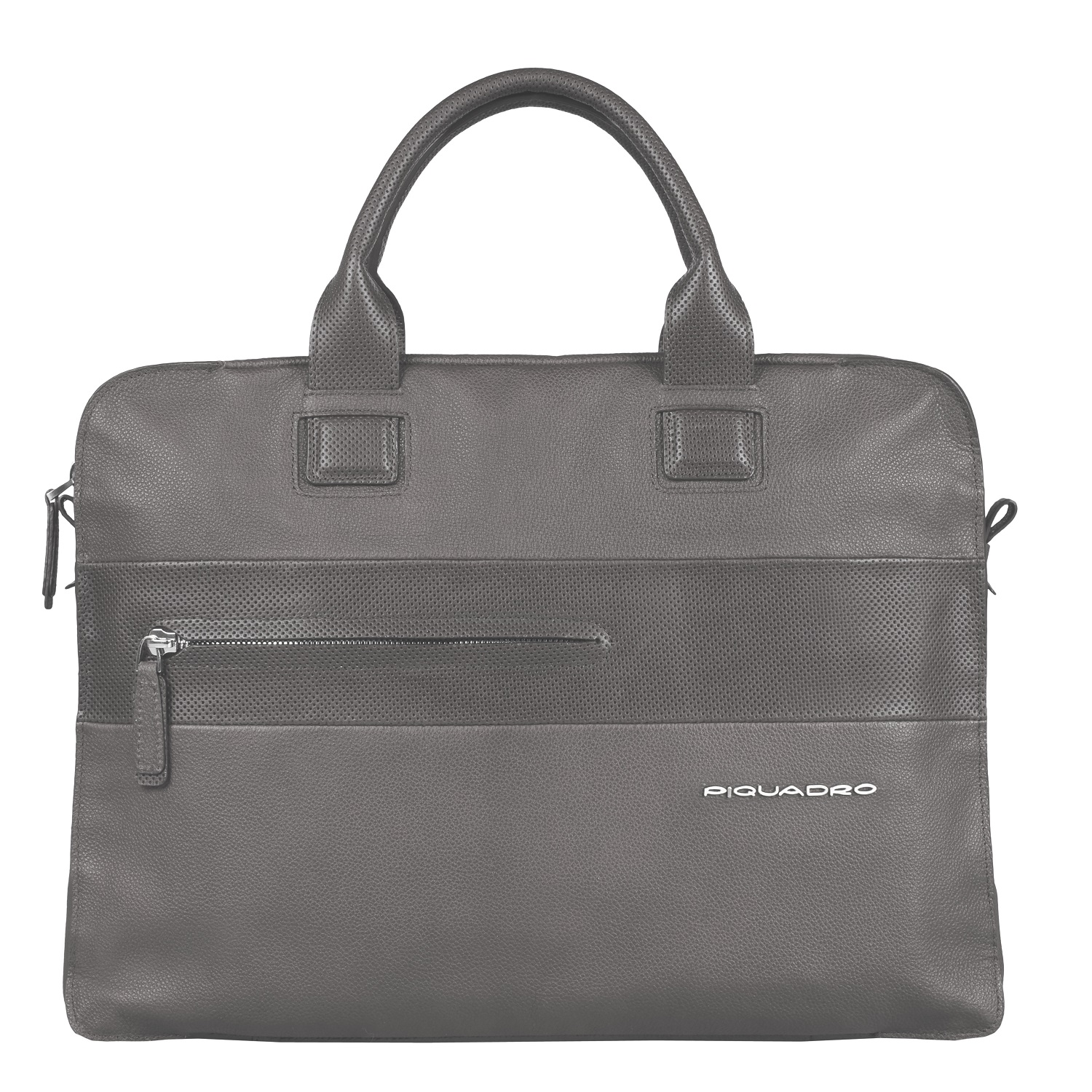 Piquadro Laszlo Doppelgriff-Laptoptasche mit Fächerfach slate