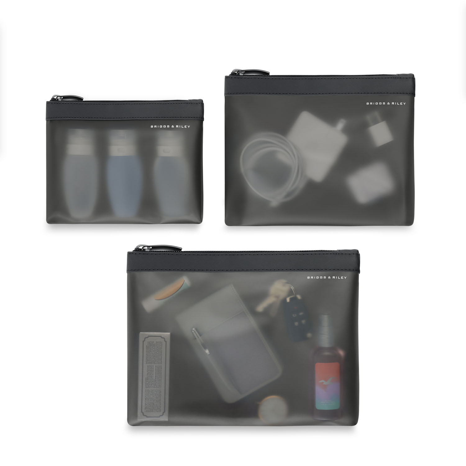Briggs & Riley Travel Essentials Translucent Pouch 3-teilige-Set Black Briggs & Riley Travel Essentials Translucent Pouch 3-teilige-Set Black