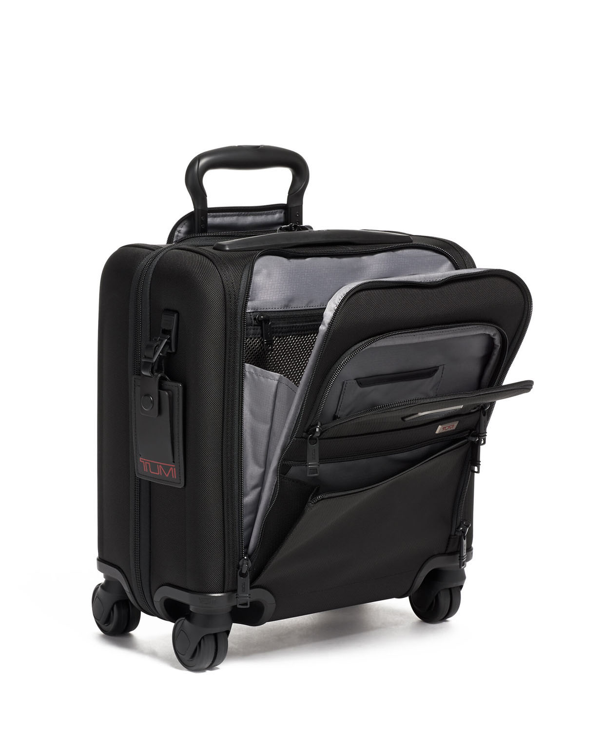 Tumi Alpha 3 Kompakte Aktentasche auf 4 Rollen (klein) + GRATIS HOTELGUTSCHEIN Black