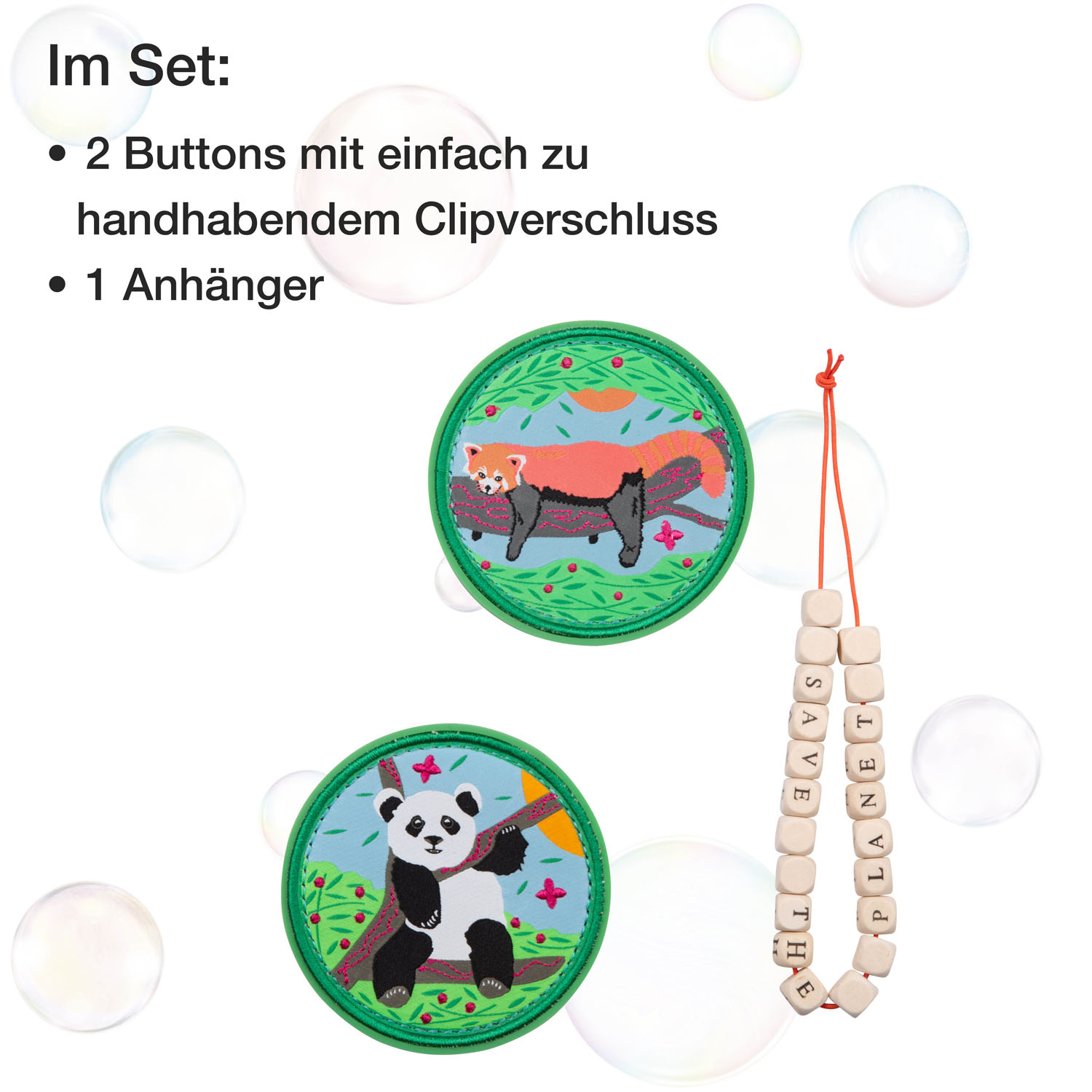 DerDieDas Schulzubehör Wechselbuttons 3er Set Pink Planet DerDieDas Schulzubehör Wechselbuttons 3er Set Pink Planet