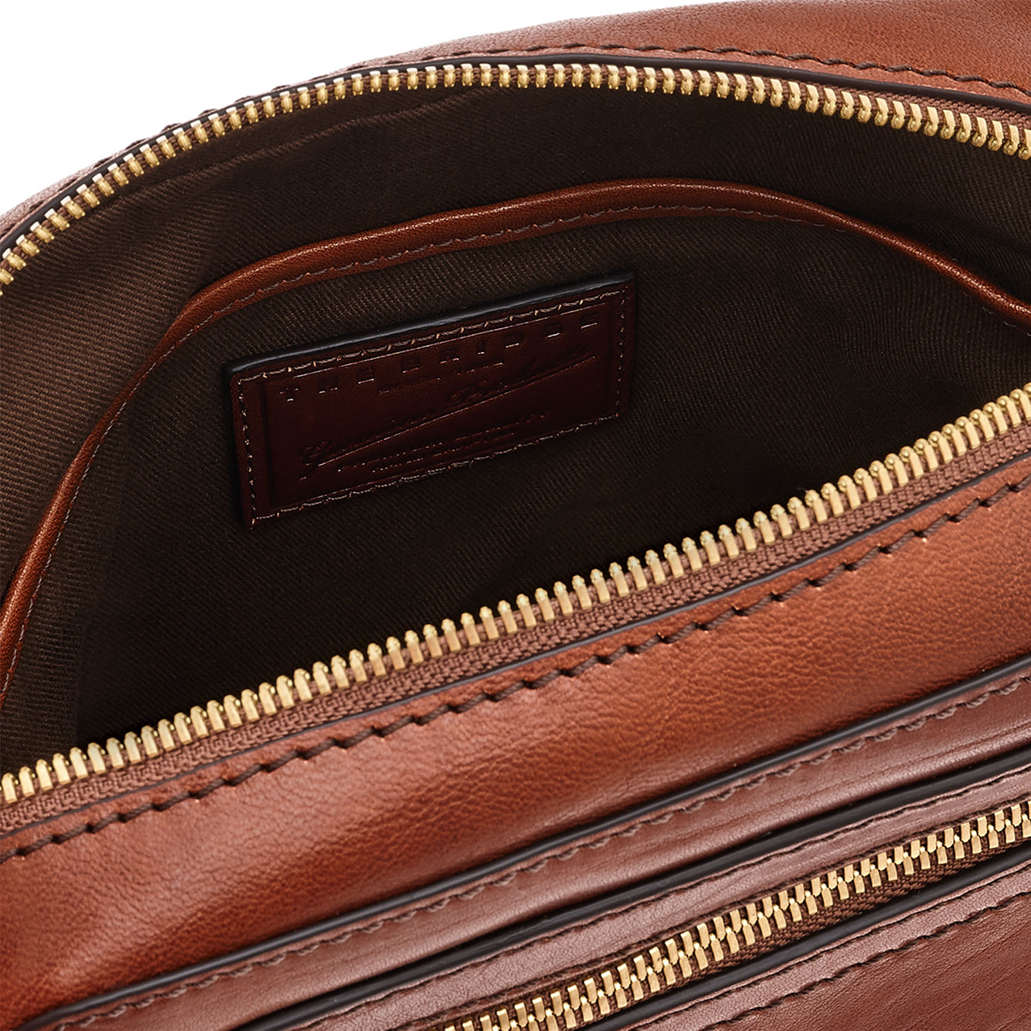 The Bridge Alberto Leder-Schultertasche Braun /Gold The Bridge Alberto Leder-Schultertasche Braun /Gold