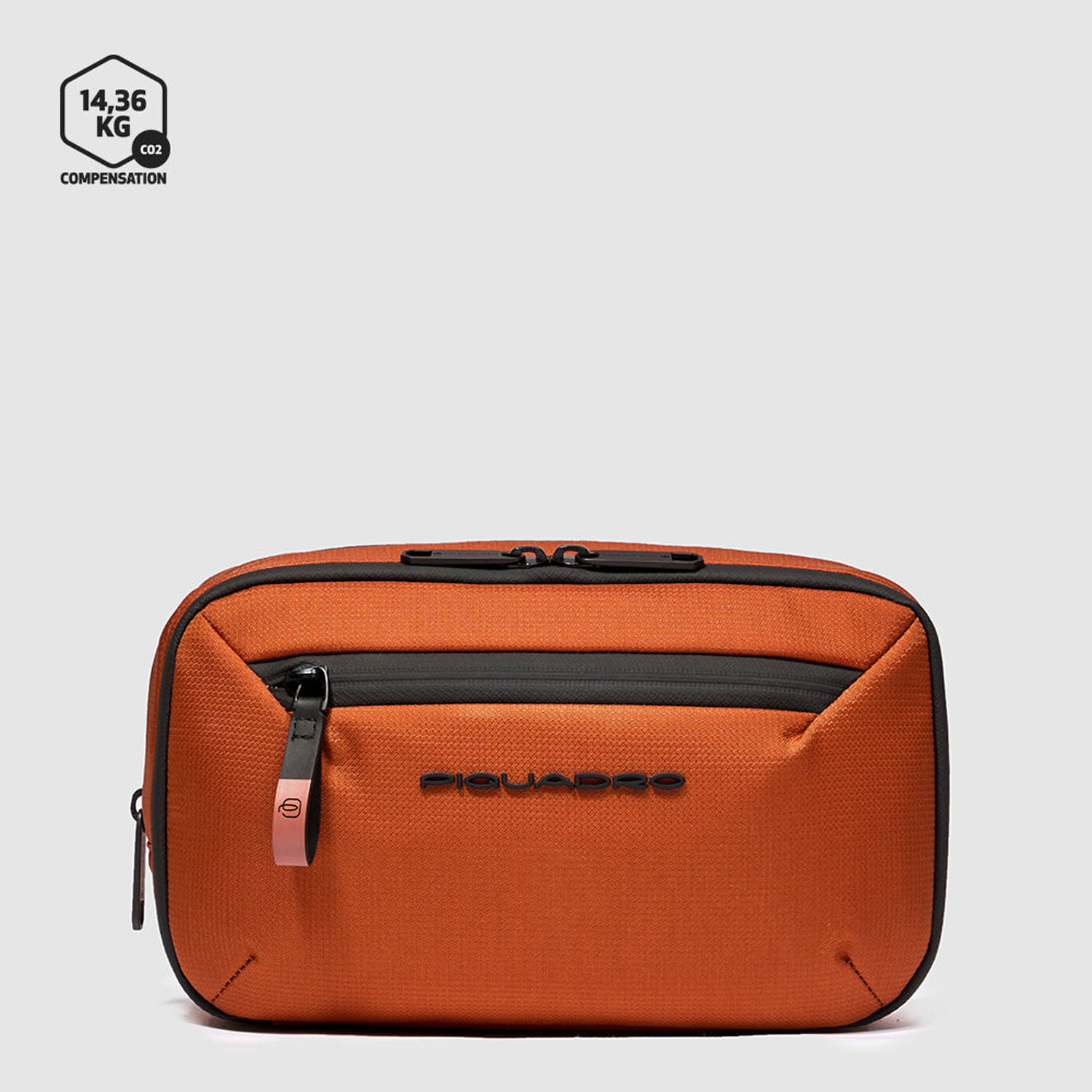 Piquadro Corner 2.0 Kulturbeutel aus recycled Stoff Orange Piquadro Corner 2.0 Kulturbeutel aus recycled Stoff Orange