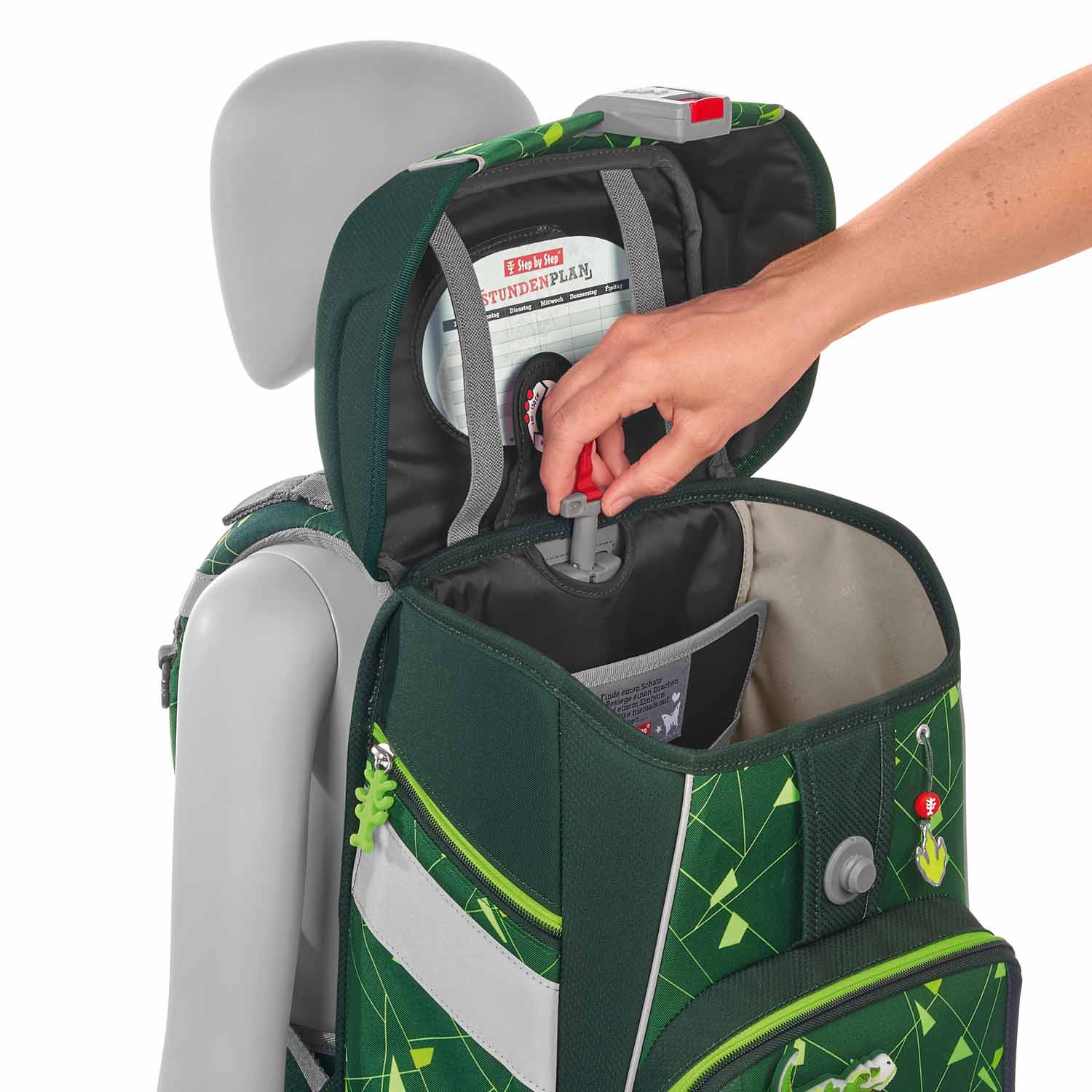 Step by Step SPACE SHINE Schulranzen-Set, 5-teilig Dino Night Tyro