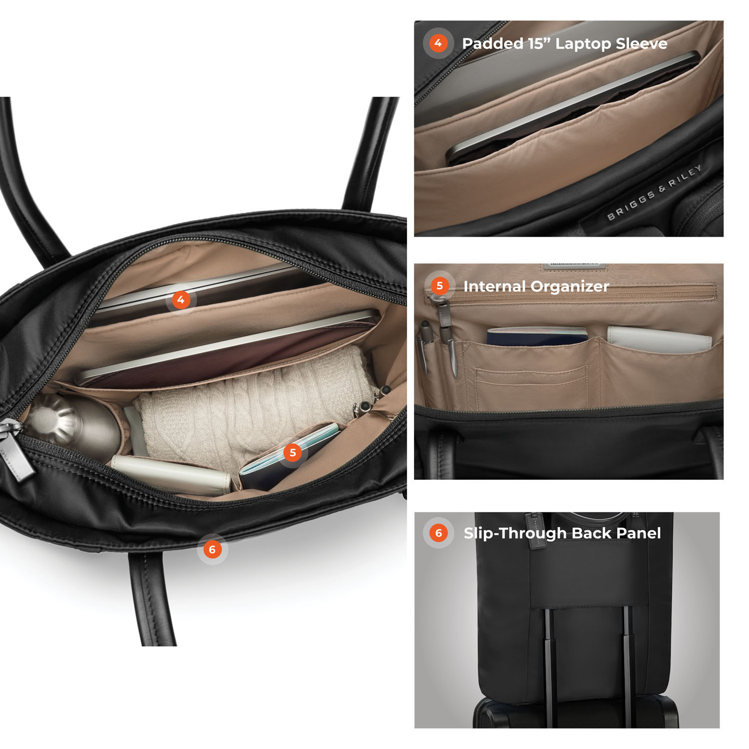 Briggs & Riley Rhapsody Vertical Tote Black Briggs & Riley Rhapsody Vertical Tote Black