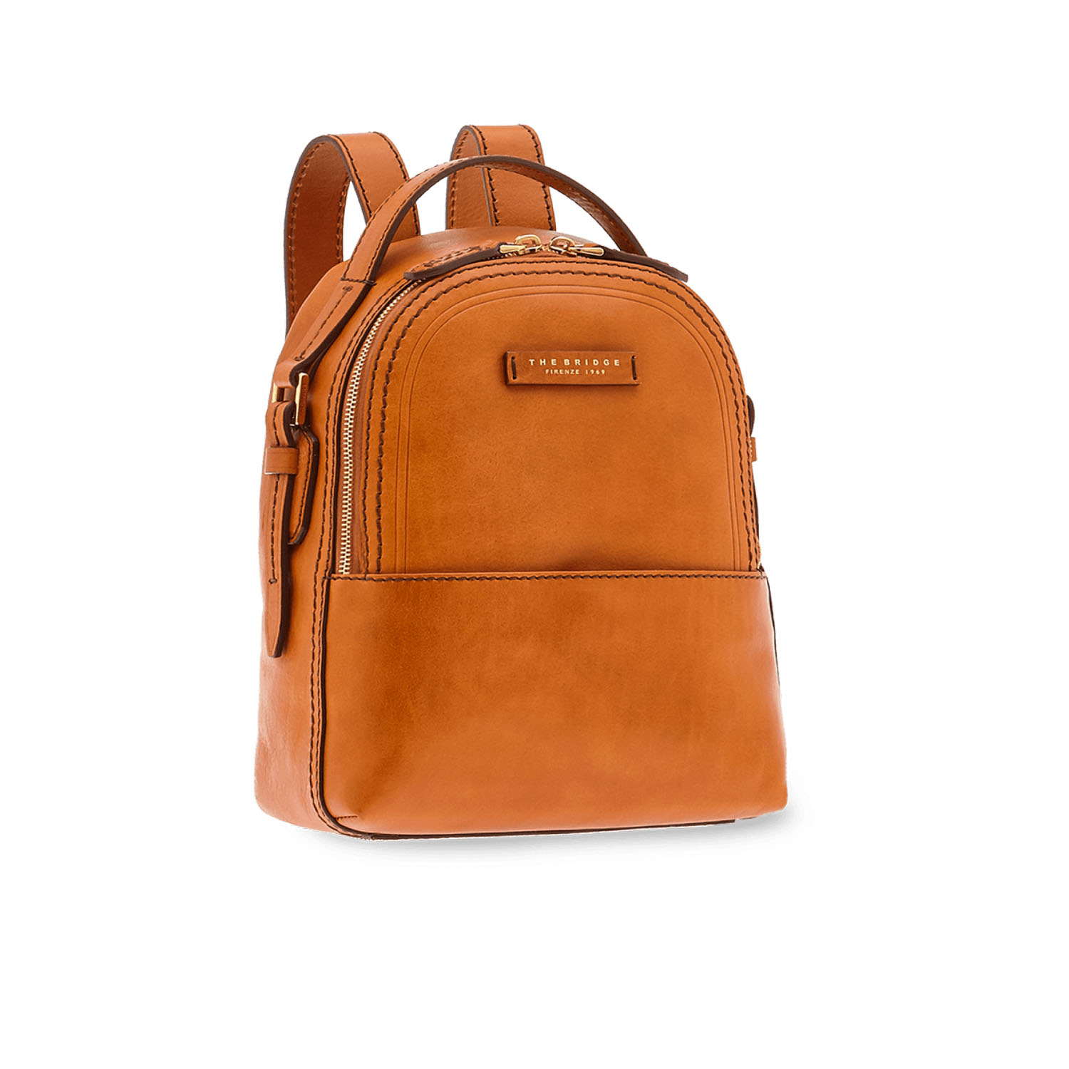 The Bridge Pearldistrict Rucksack 27cm - 04123701 Cognac/Gold The Bridge Pearldistrict Rucksack 27cm - 04123701 Cognac/Gold