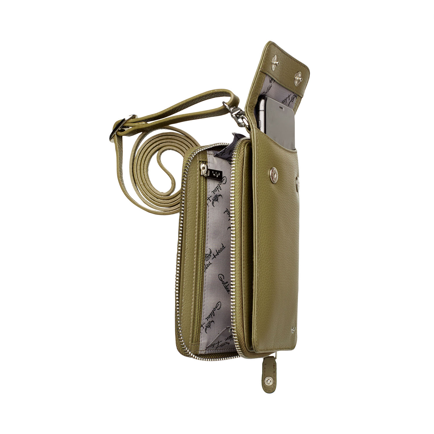 Golden Head Palma Handy-Umhängetasche RFID Protect oliv