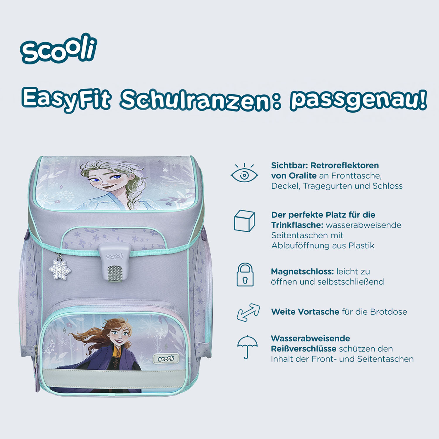 Scooli EasyFit Schulranzen, 5-teiliges Set Frozen Scooli EasyFit Schulranzen, 5-teiliges Set Frozen