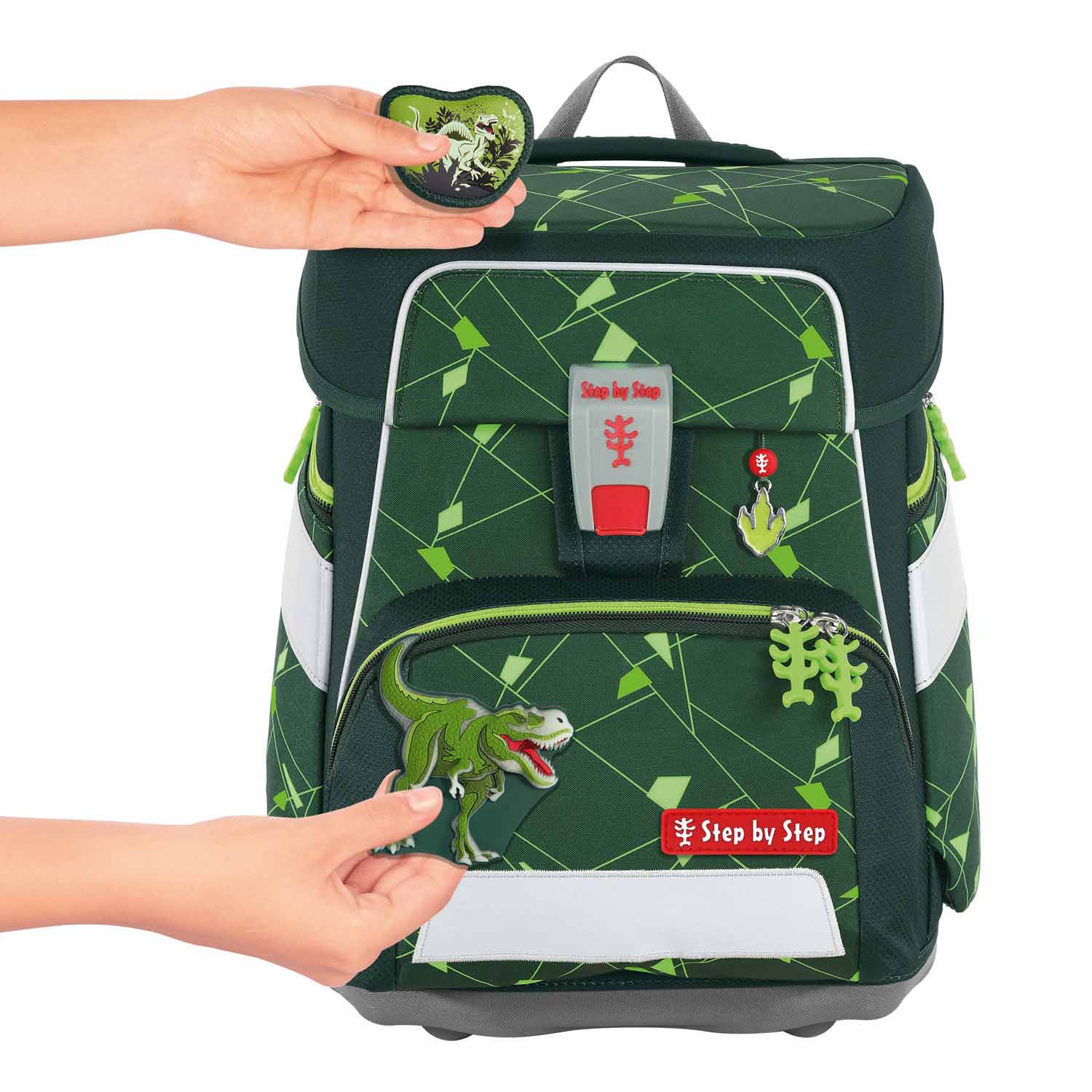 Step by Step SPACE SHINE Schulranzen-Set, 5-teilig Dino Night Tyro