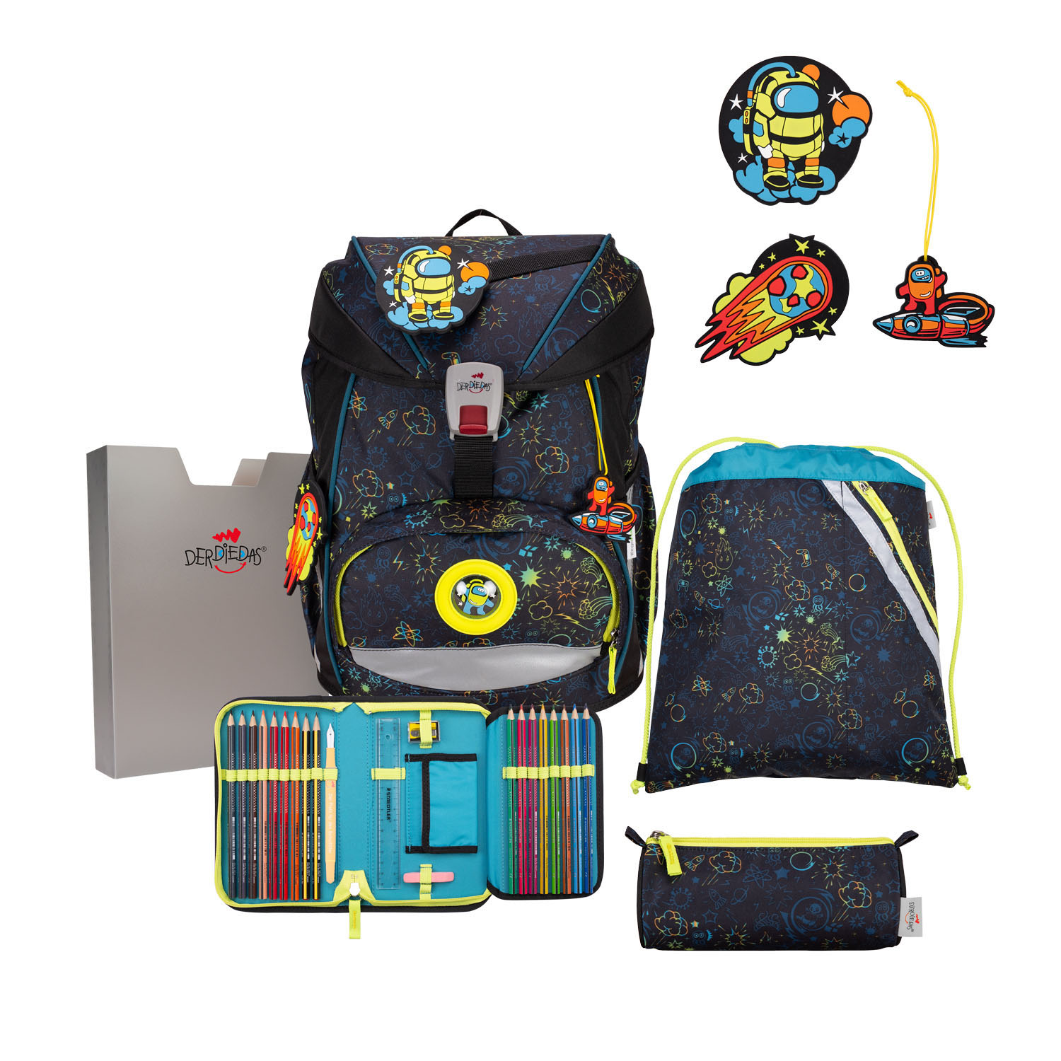 DerDieDas ErgoFlex Exklusiv "LED" Schulrucksack-Set 5-teilig mit Sportbeutel Crazy DerDieDas ErgoFlex Exklusiv "LED" Schulrucksack-Set 5-teilig mit Sportbeutel Crazy