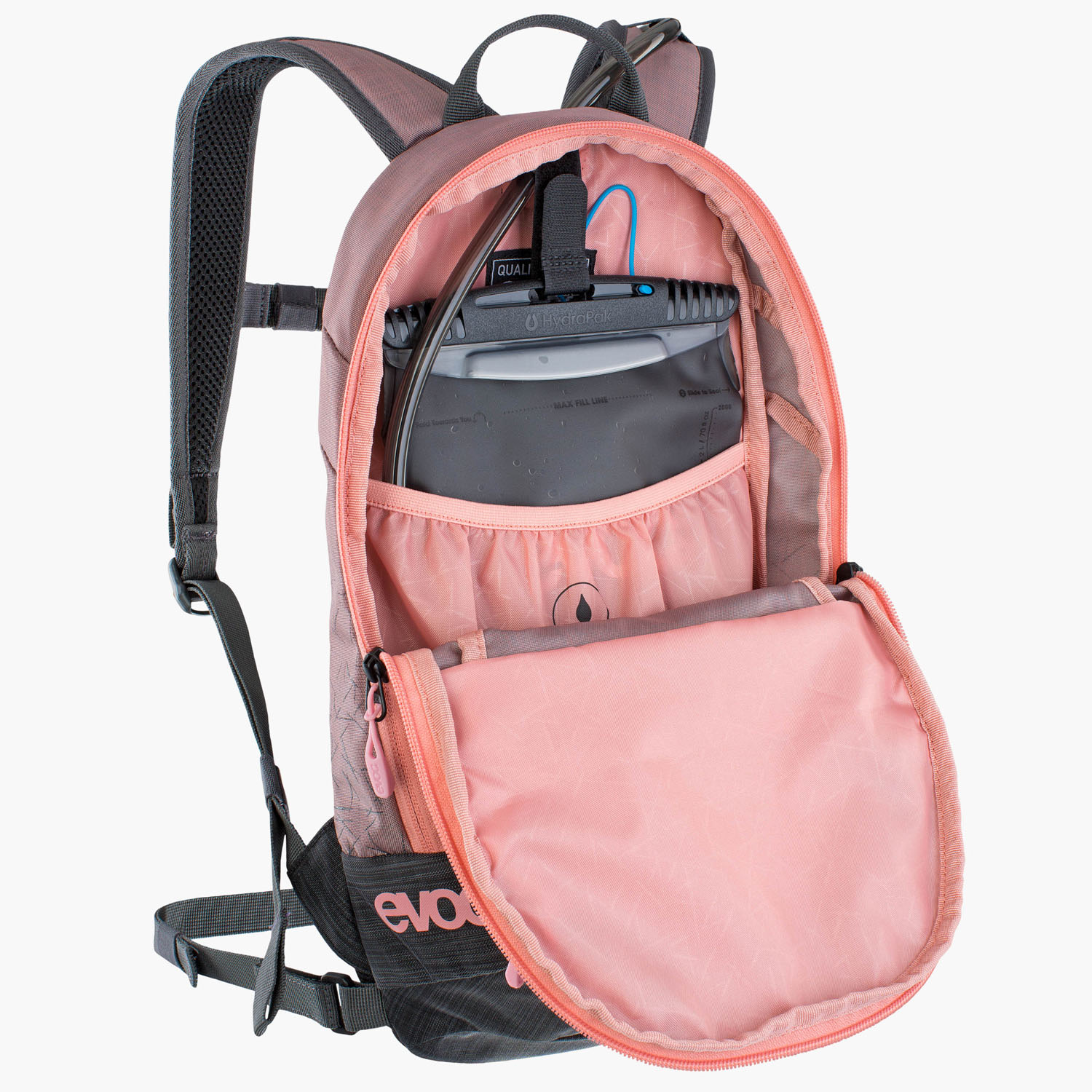 evoc JOYRIDE 4 Performance-Rucksack für Kids Carbon Grey - Dusty Pink