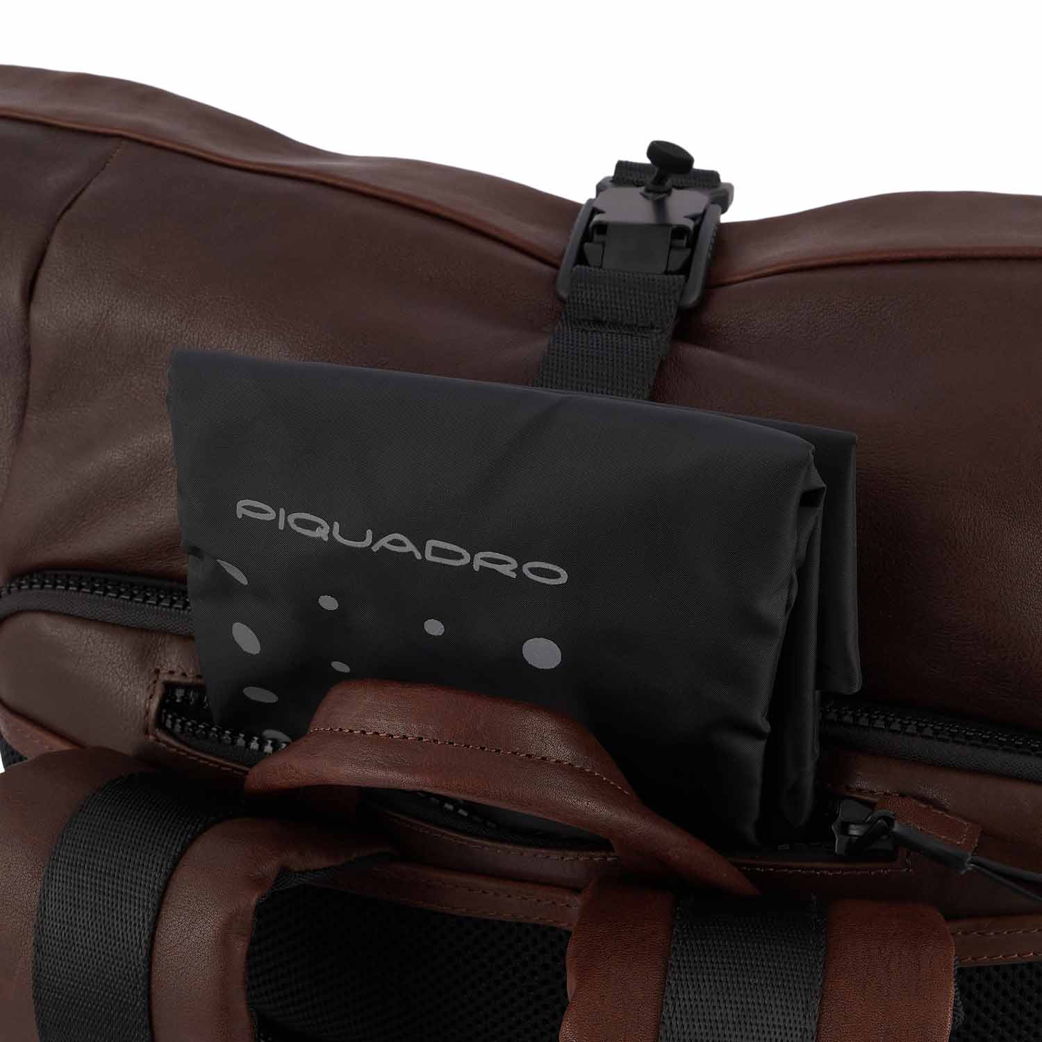 Piquadro Harper Roll Top Laptoprucksack 15,6" mit Regenschutz dark brown