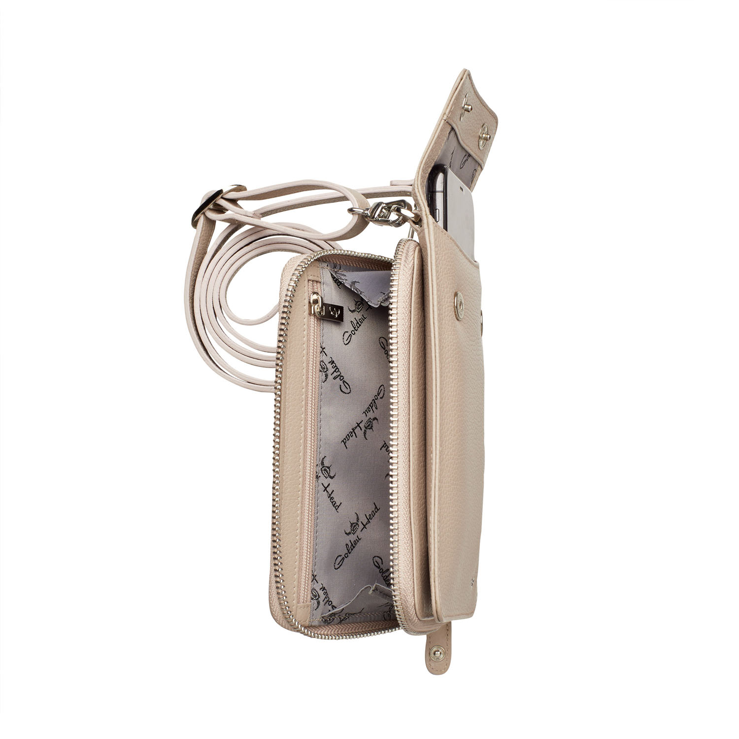 Golden Head Palma Handy-Umhängetasche RFID Protect taupe