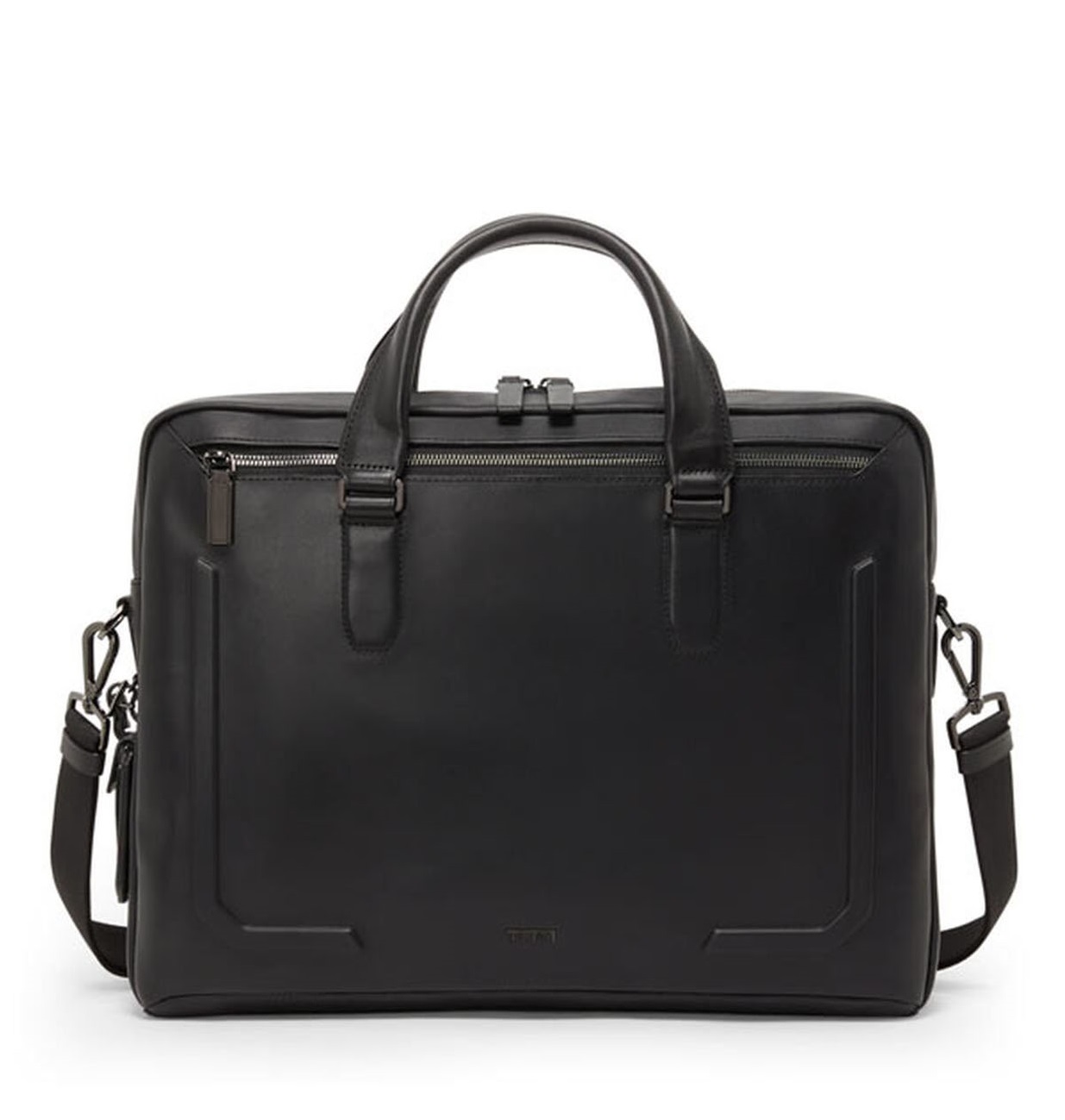 Tumi Harrison Avondale Leder-Aktentasche mit Reißverschluss oben Black Bombe Tumi Harrison Avondale Leder-Aktentasche mit Reißverschluss oben Black Bombe