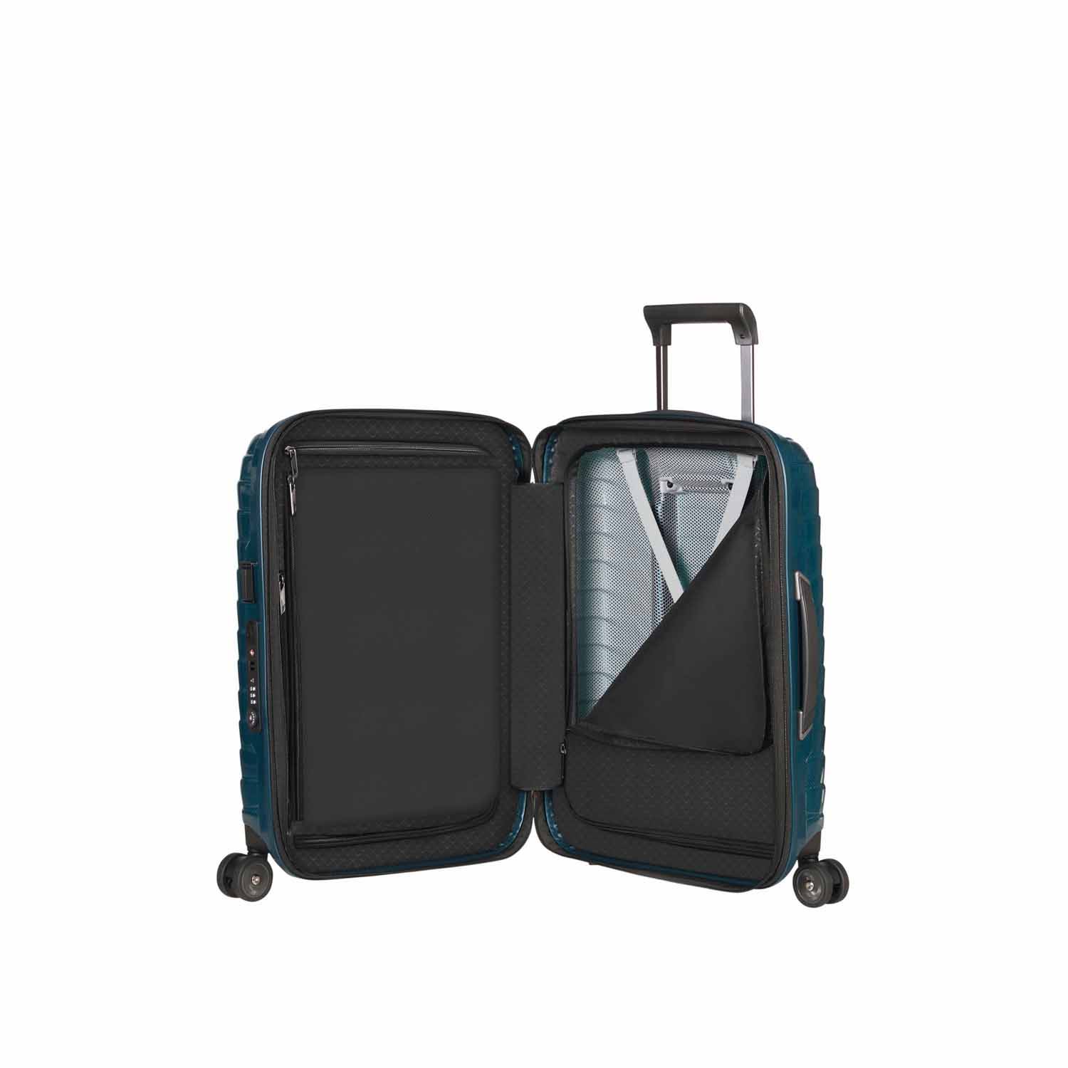 Samsonite Proxis Trolley mit 4 Rollen erweiterbar 55cm (20/23cm) + GRATIS HOTELGUTSCHEIN Petrol Blue Samsonite Proxis Trolley mit 4 Rollen erweiterbar 55cm (20/23cm) + GRATIS HOTELGUTSCHEIN Petrol Blue