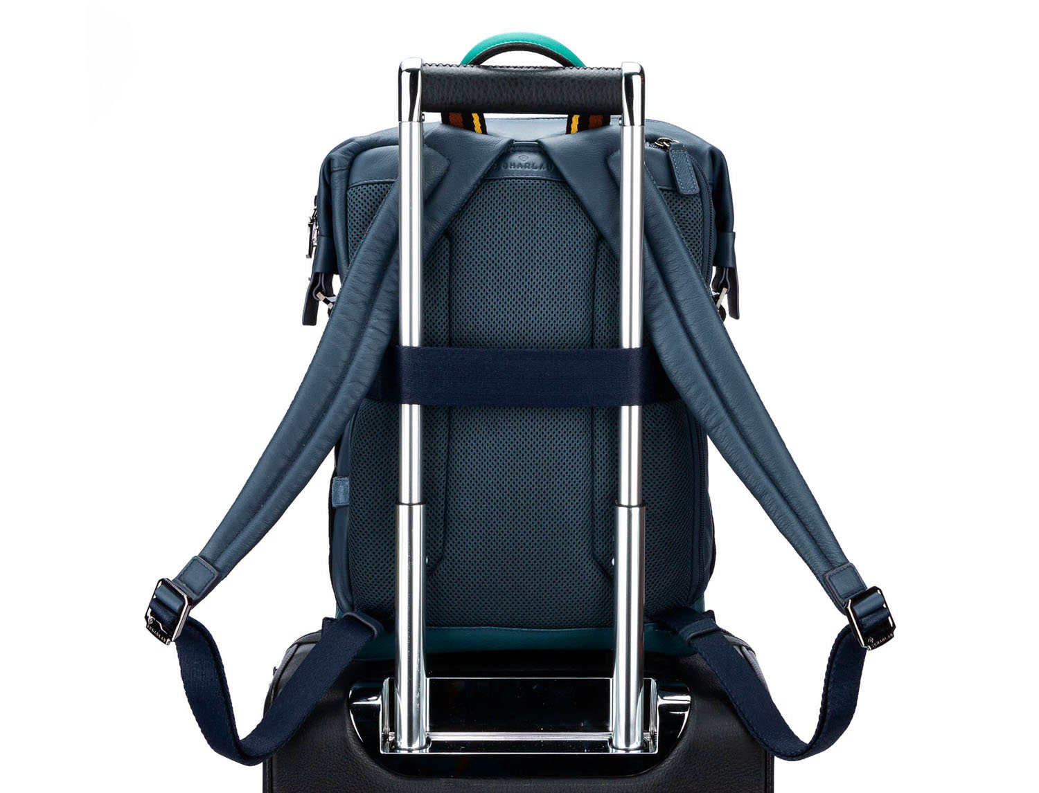 SCHARLAU Slackline RONJA Leder Rucksack für 13" Laptopfach Navy Blue SCHARLAU Slackline RONJA Leder Rucksack für 13" Laptopfach Navy Blue