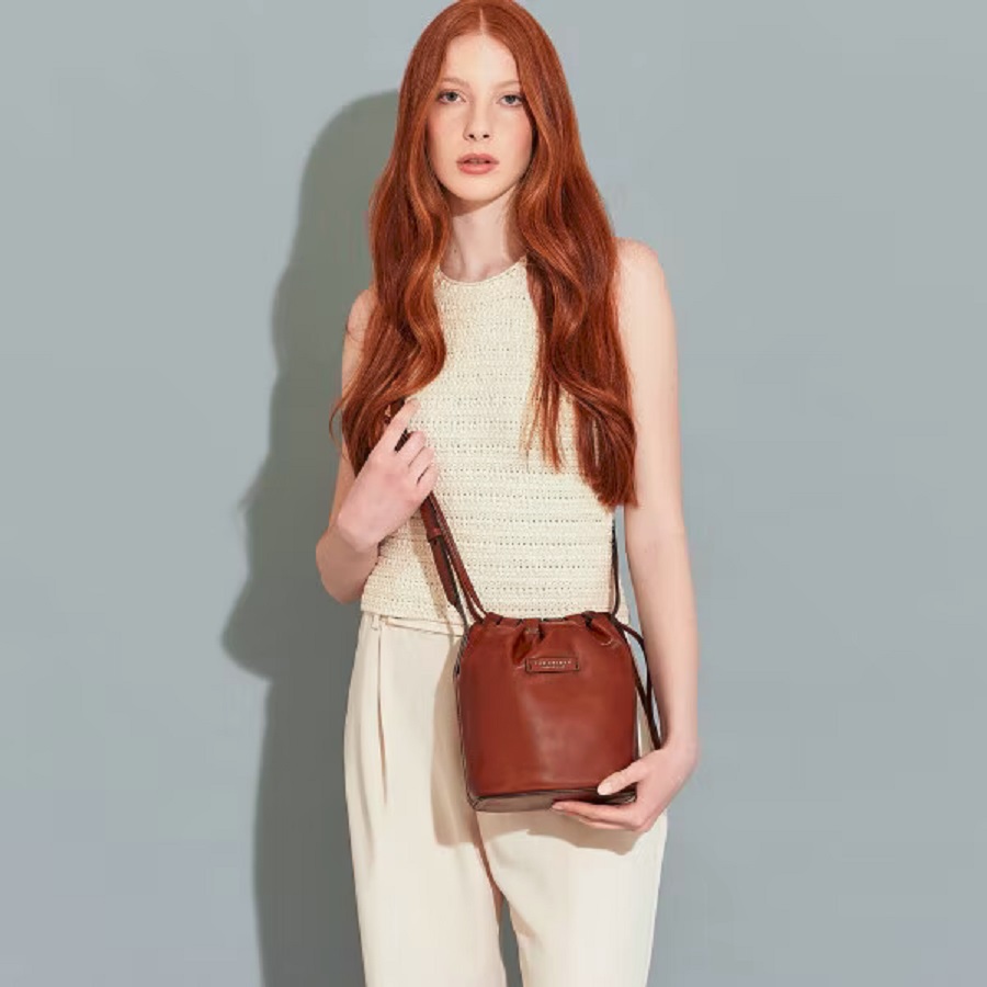 The Bridge Aurora Leder-Beuteltasche 23cm Verbranntes Orange /Gold The Bridge Aurora Leder-Beuteltasche 23cm Verbranntes Orange /Gold