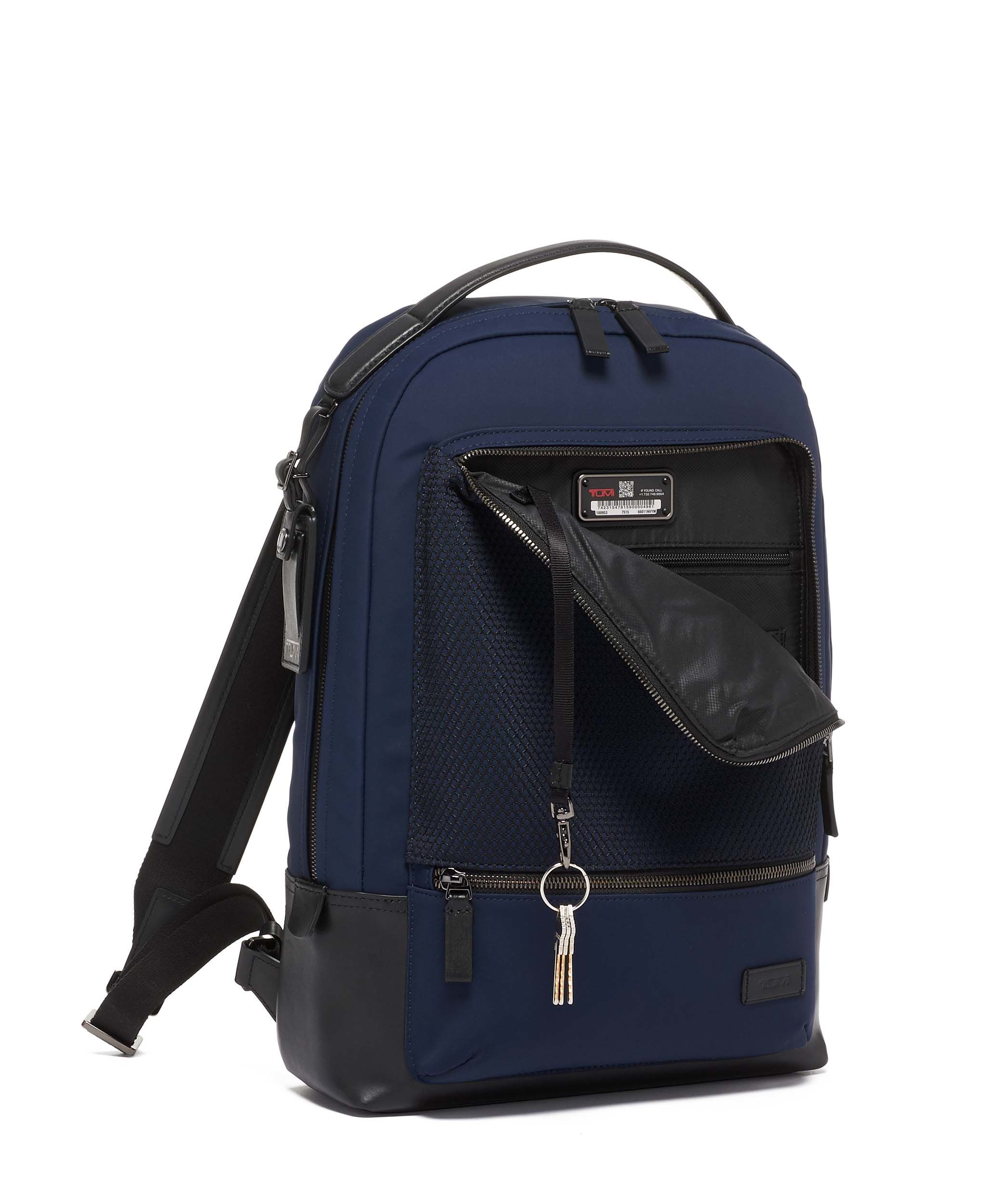 Tumi Harrison Nylon Bates Rucksack Navy Mesh