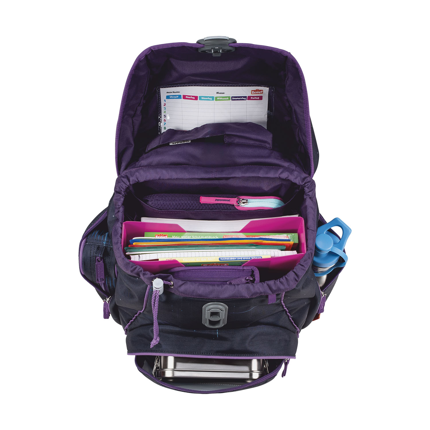 Scout Alpha Exklusiv Safety Light Schulranzen-Set 5-teilig Spooky Starlight Scout Alpha Exklusiv Safety Light Schulranzen-Set 5-teilig Spooky Starlight