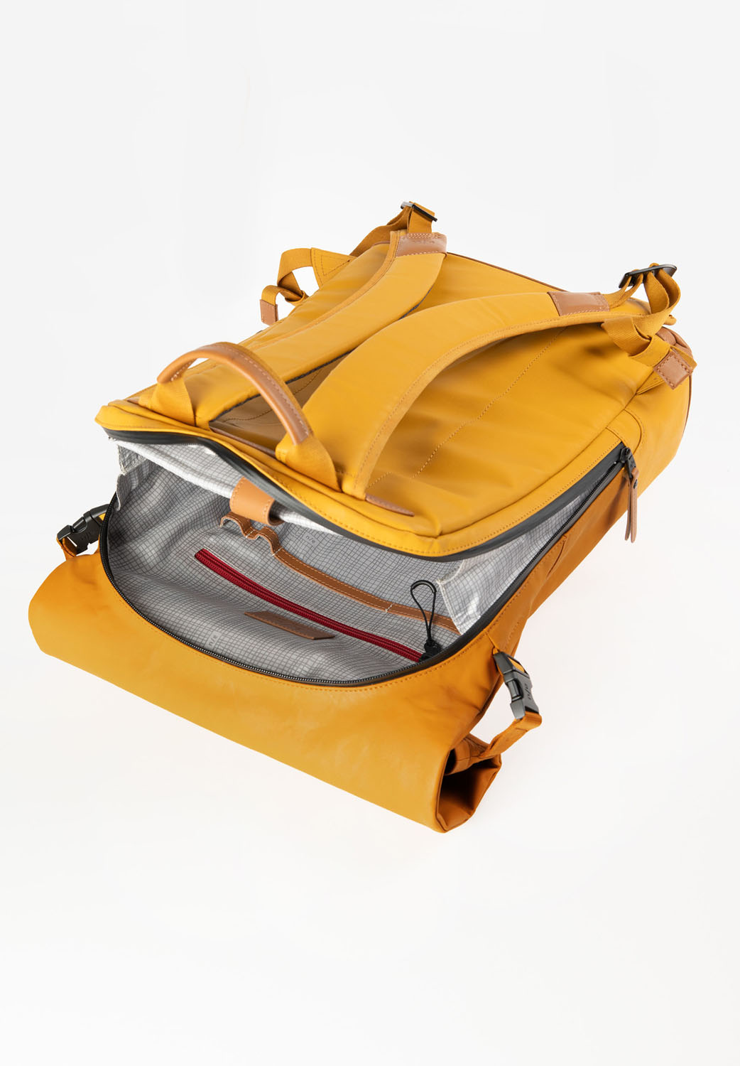 aunts & uncles Japan Fukui Rolltop Rucksack mit 15" Notebookfach mustard