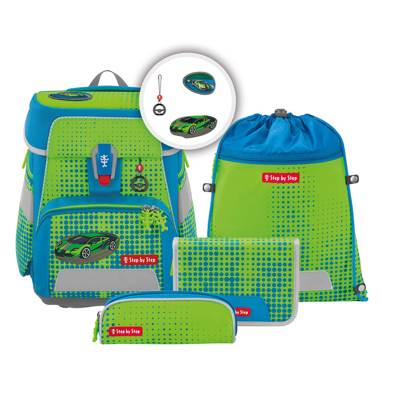 Step by Step SPACE NEON Schulranzen-Set, 5-teilig